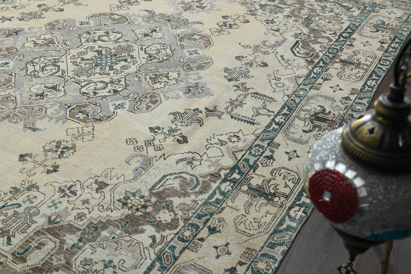 9.5x12.3 ft, PERSIAN AREA RUG: Title: 9.5x12.3 ft, PERSIAN AREA RUG Description: This Turkish one-of-a-kind Anatolian Vintage Rug is hand-knotted and handwoven by the most skilled artisans who use pure wool, in muted, natural