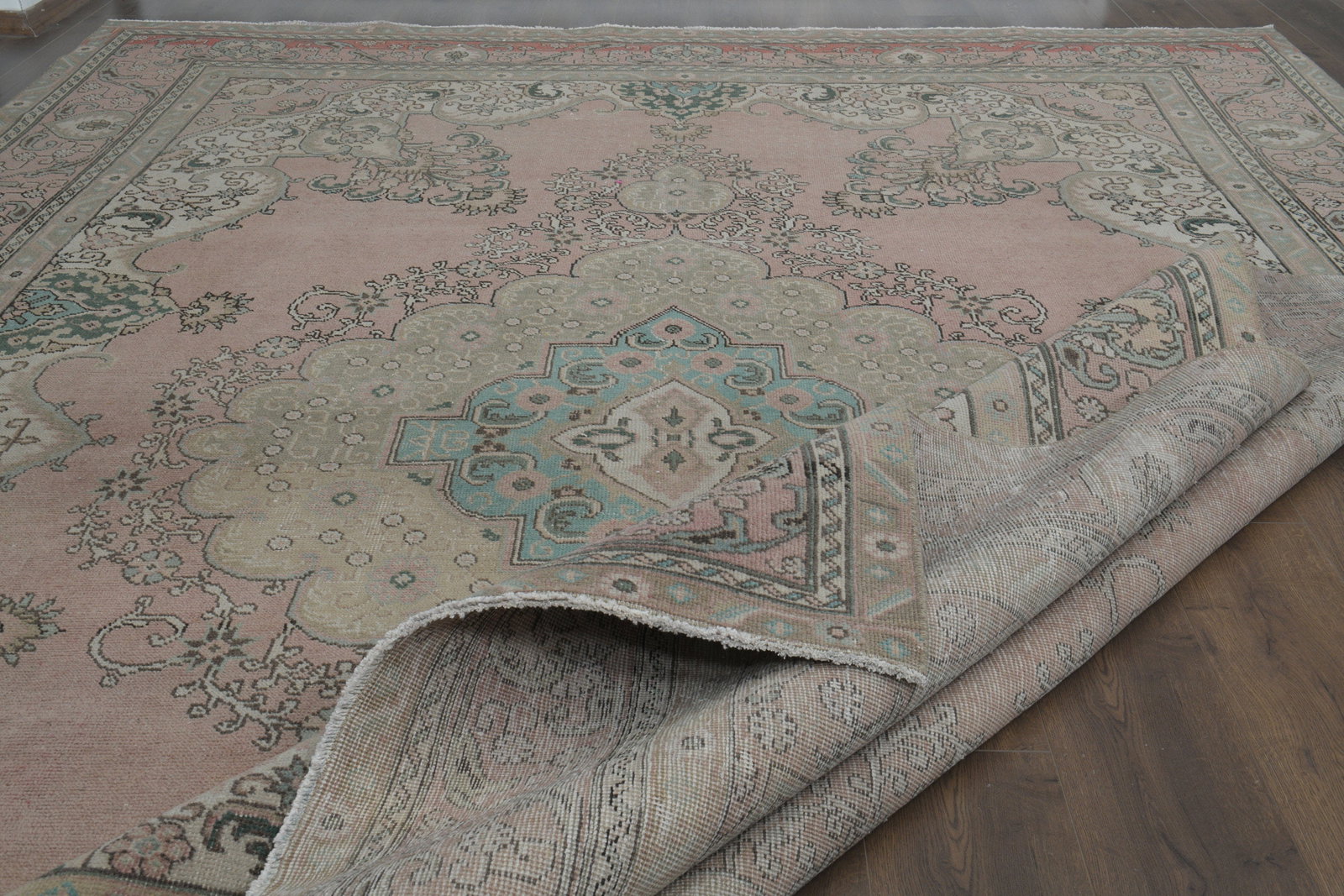 9'5x12'8 ft, PINK PERSIAN RUG - 4