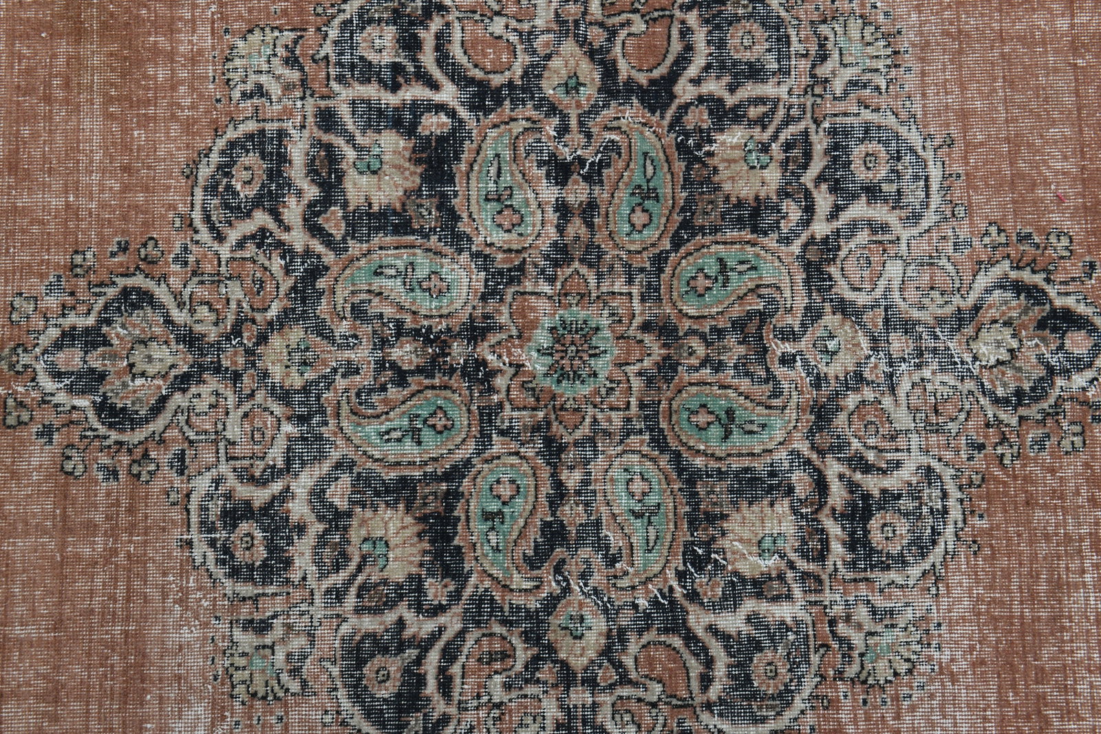 8'2x11'4 ft, PERSIAN STYLE RUG: Title: 8'2x11'4 ft, PERSIAN STYLE RUG Description: This Turkish one-of-a-kind Anatolian Vintage Rug is hand-knotted and handwoven by the most skilled artisans who use pure wool, in muted, natural