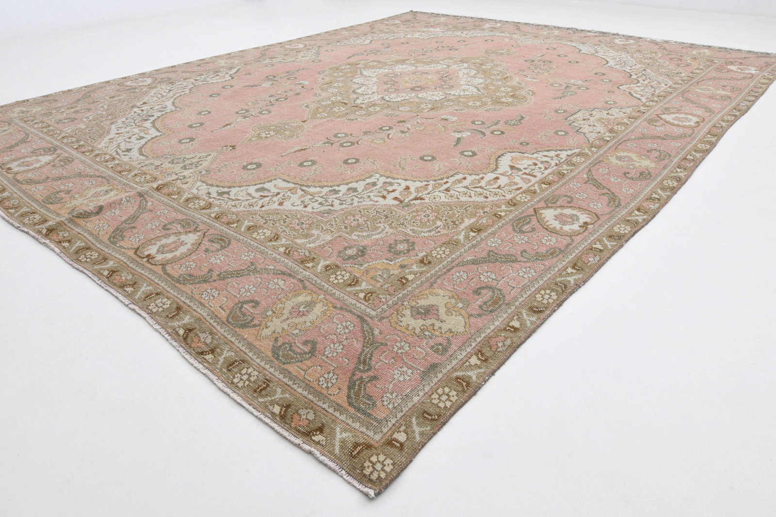 9'2x12'1 ft, PINK TURKISH RUG - 2