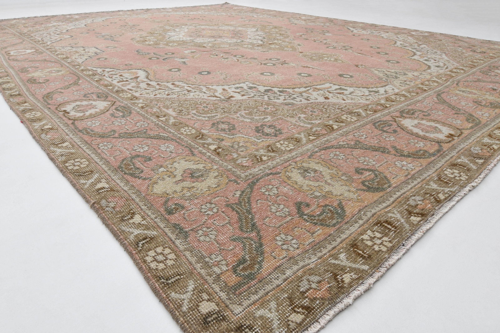 9'2x12'1 ft, PINK TURKISH RUG - 5