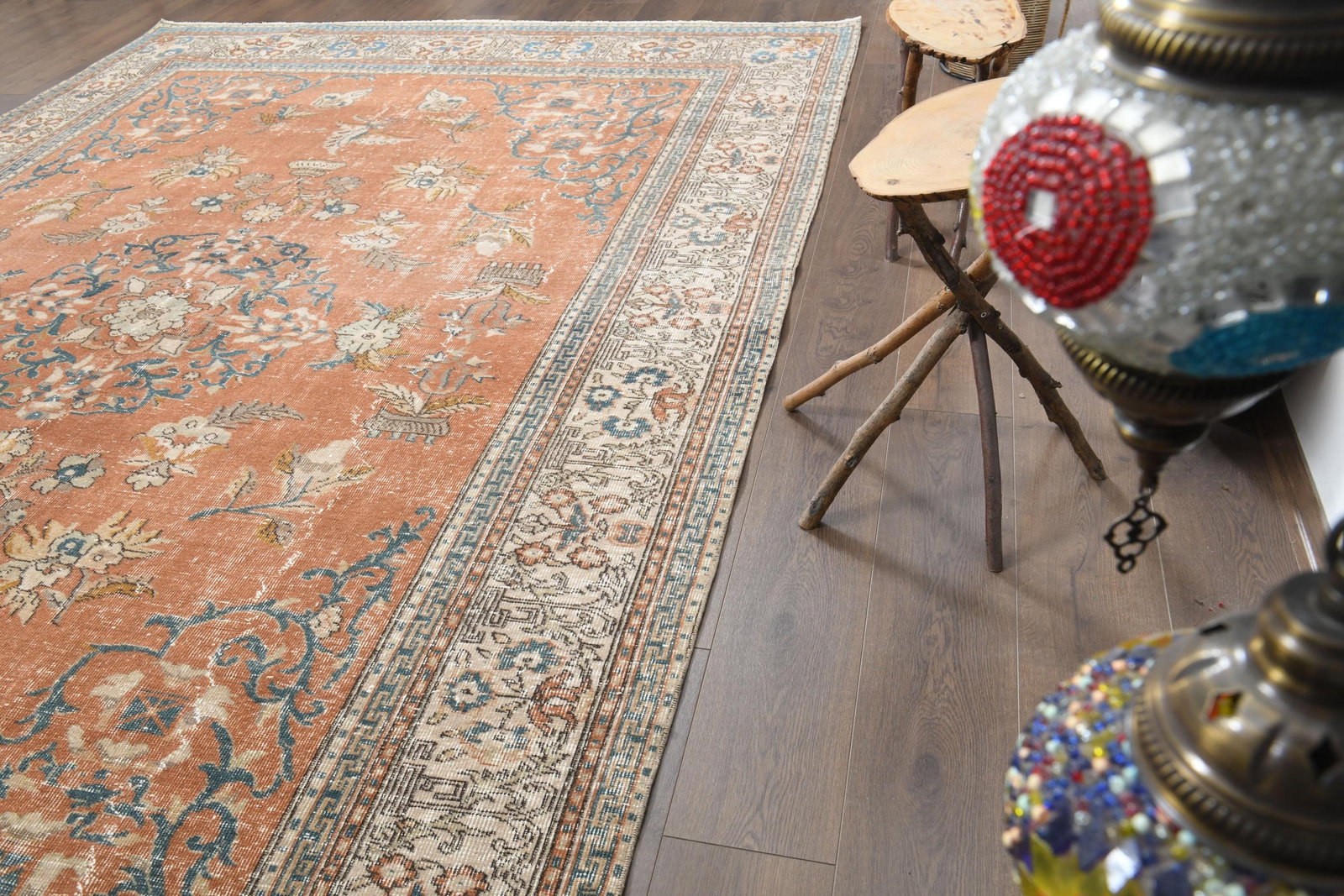 9'6x13'1 ft, PINK ANTIQUE RUG - 4