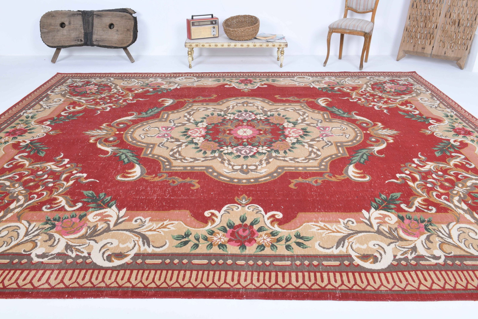 9.8x12.3 ft, TURKISH AREA Rug, Vintage - 3