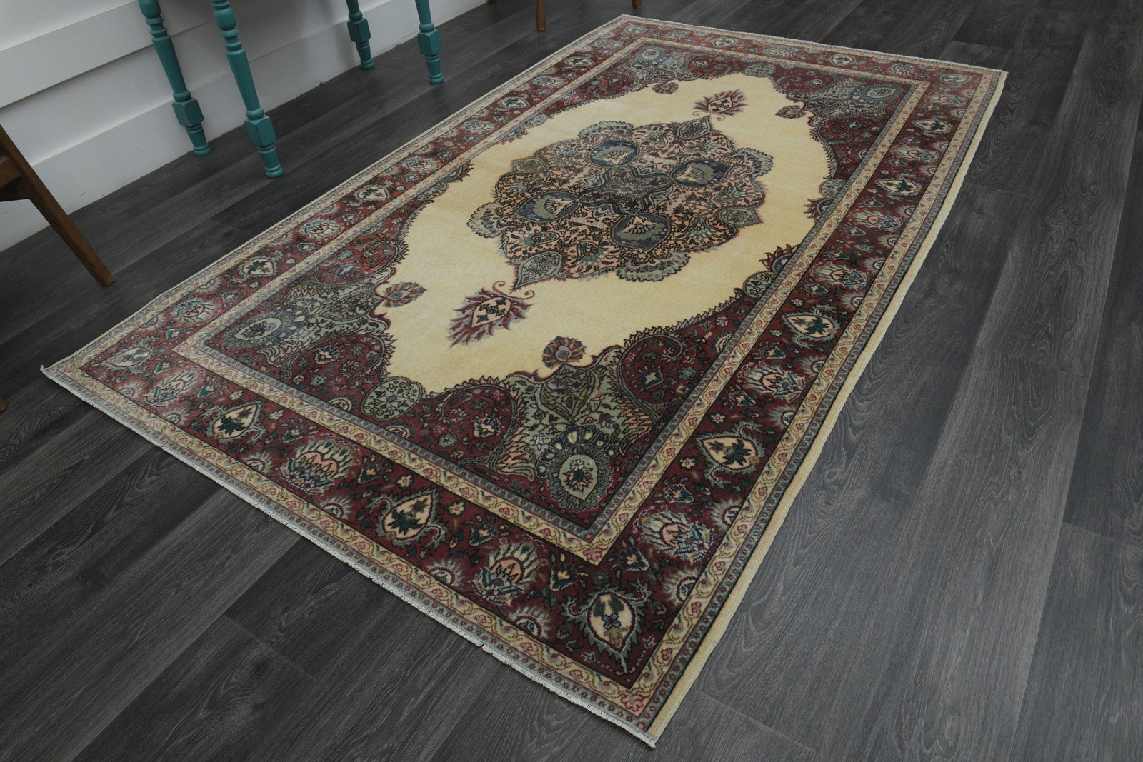 4.6x7.8 ft, VINTAGE Rug, Turkish: Title: 4.6x7.8 ft, VINTAGE Rug, Turkish Description: This Turkish one-of-a-kind Anatolian Vintage Rug is hand-knotted and handwoven by the most skilled artisans who use pure wool, in muted, natural to