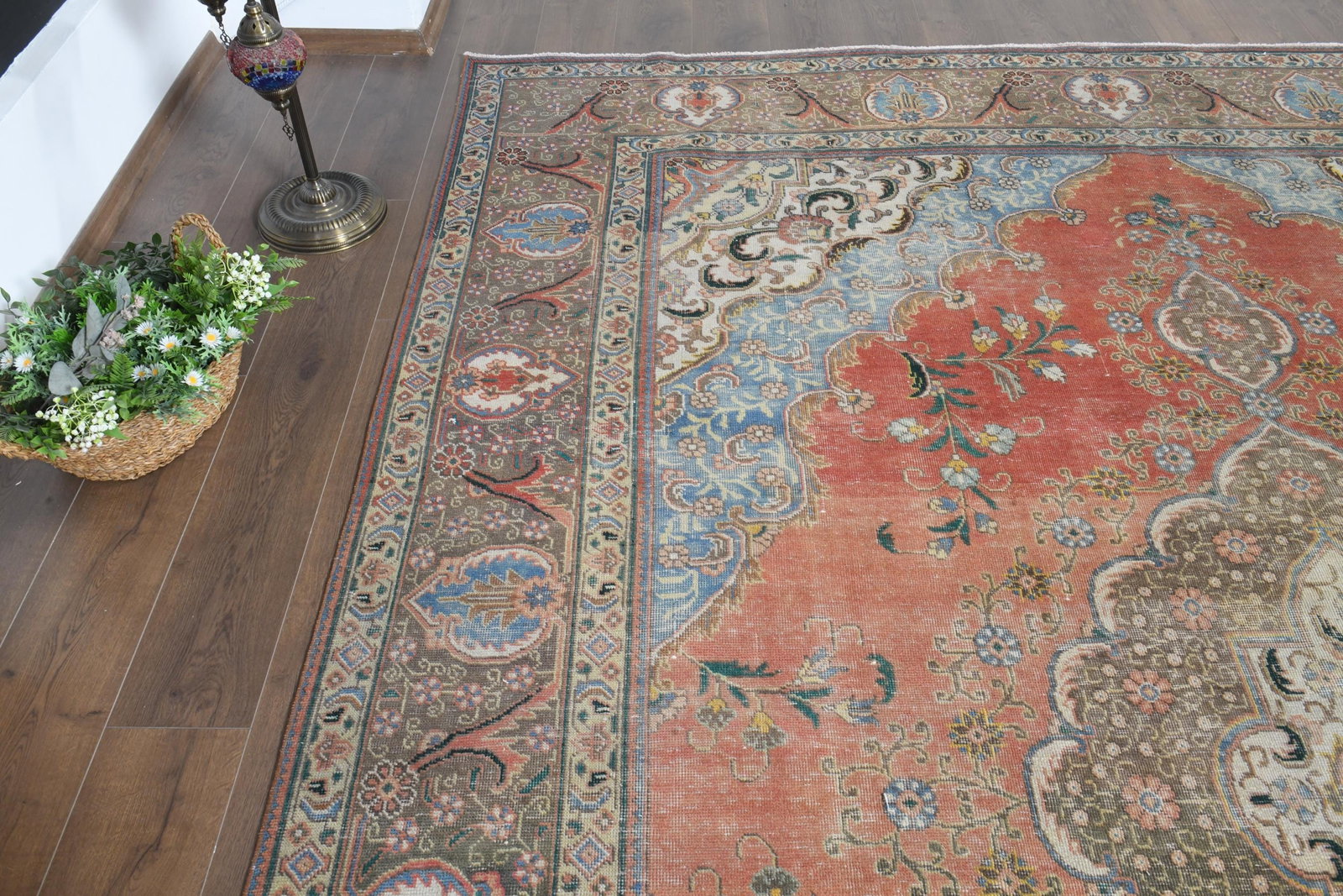 9'6x12'6 ft, ORANGE MINIMALIST RUG - 2