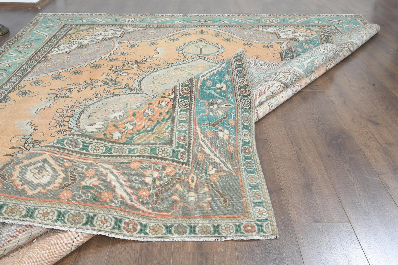 9'1x11'3 ft, ORANGE PERSIAN RUG - 5