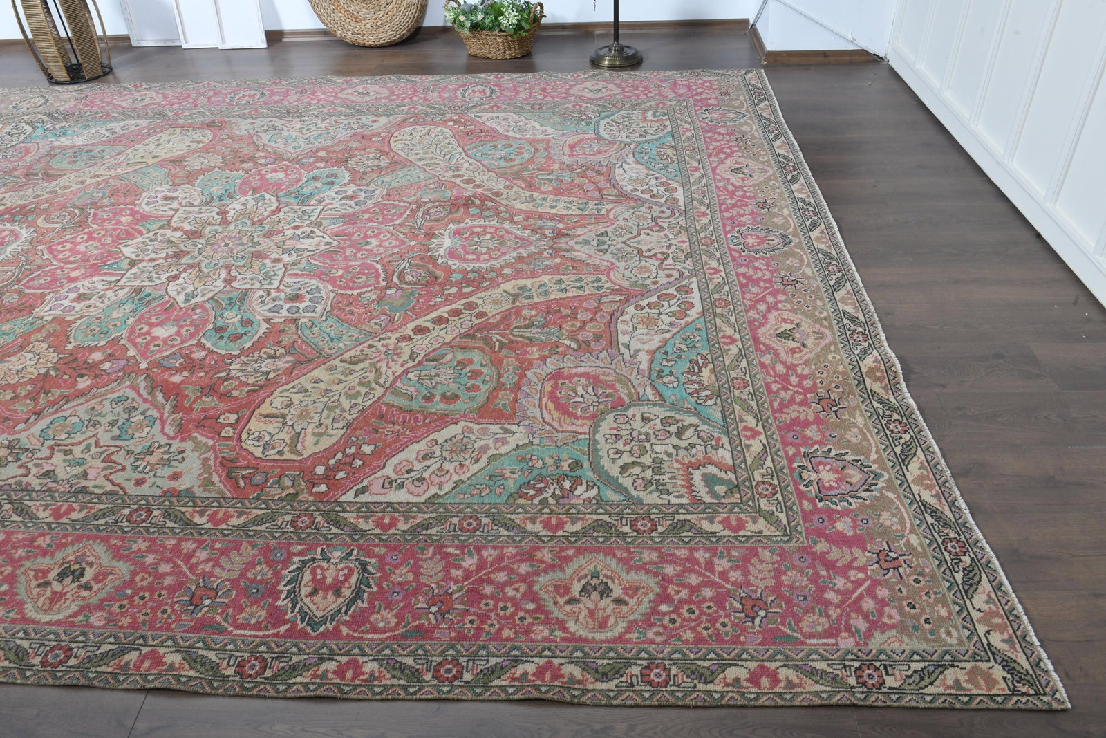 10'1x12'4 ft, PINK MINIMALIST RUG - 4