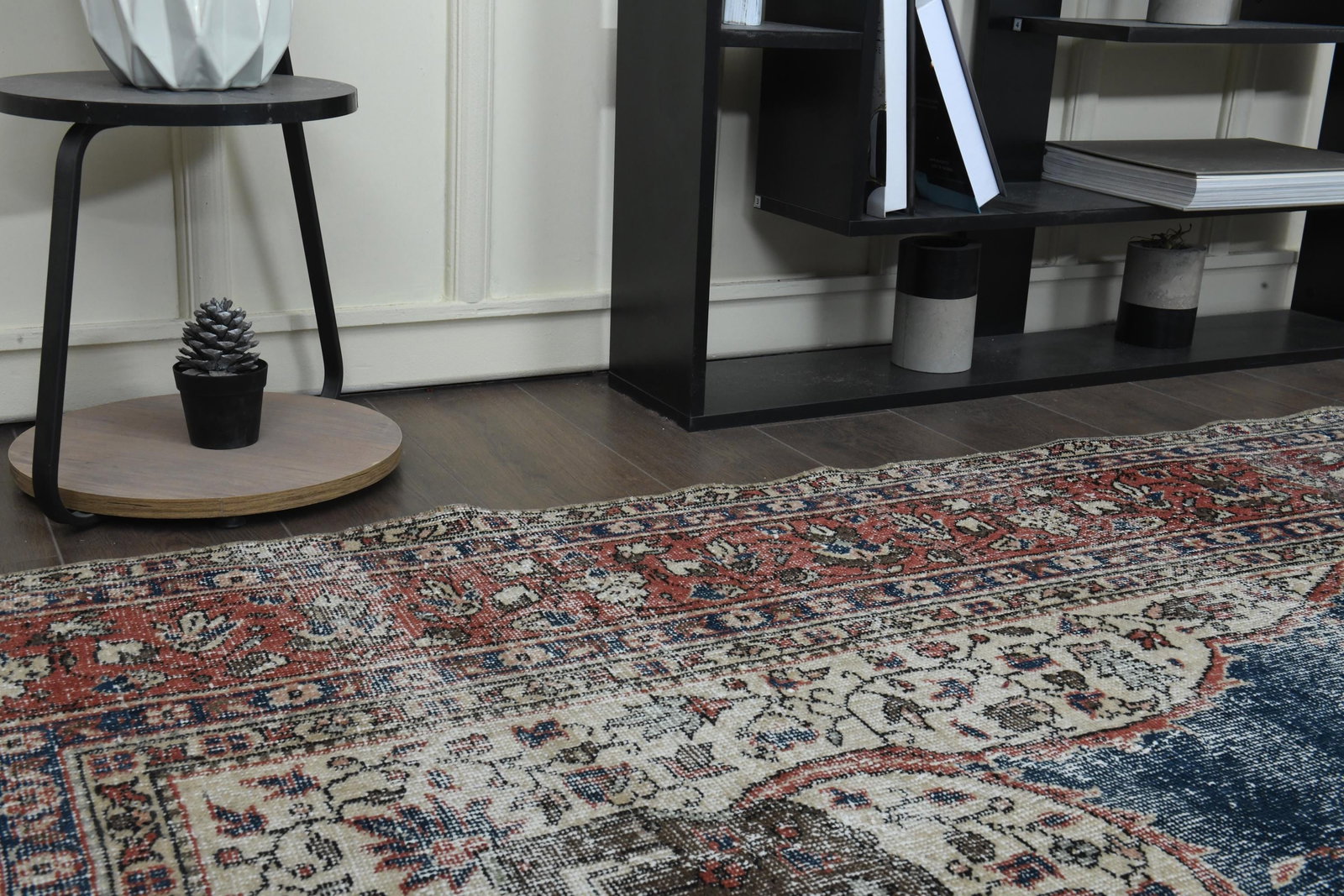 7'9x11'5 ft, PINK BLUE RUG. Vintage - 2