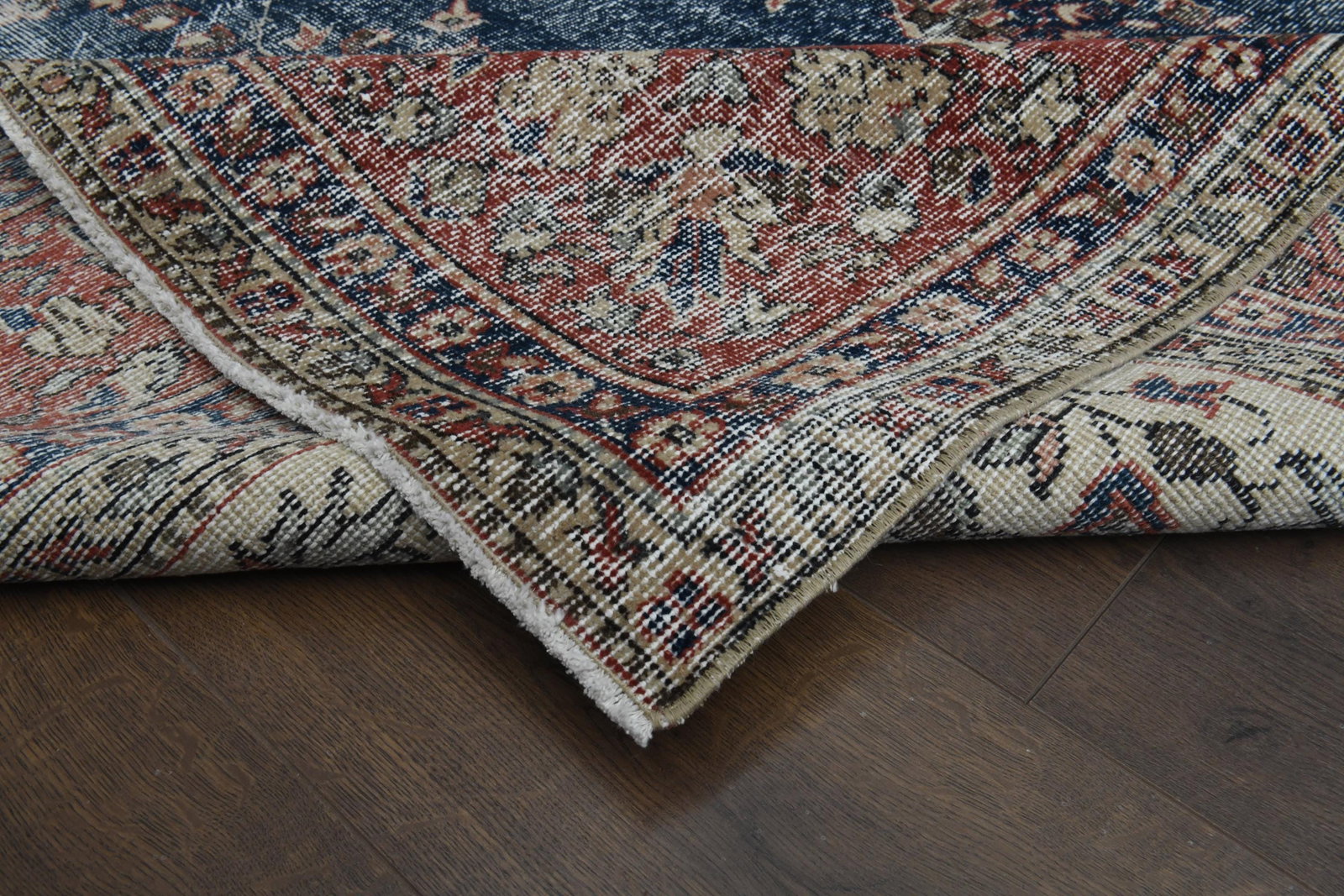 7'9x11'5 ft, PINK BLUE RUG. Vintage - 4