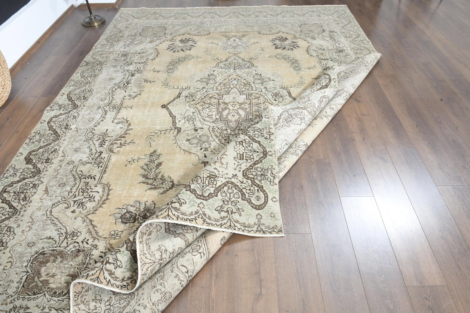 8'7x12'3 ft, PERSIAN OVERSIZED RUG, Orange Beige - 6