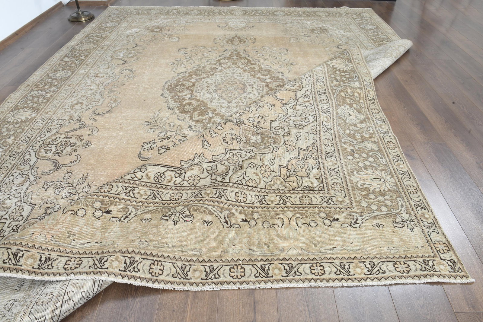 9'4x12'2 ft, ORANGE OVERSIZED RUG, Vintage Wool - 6
