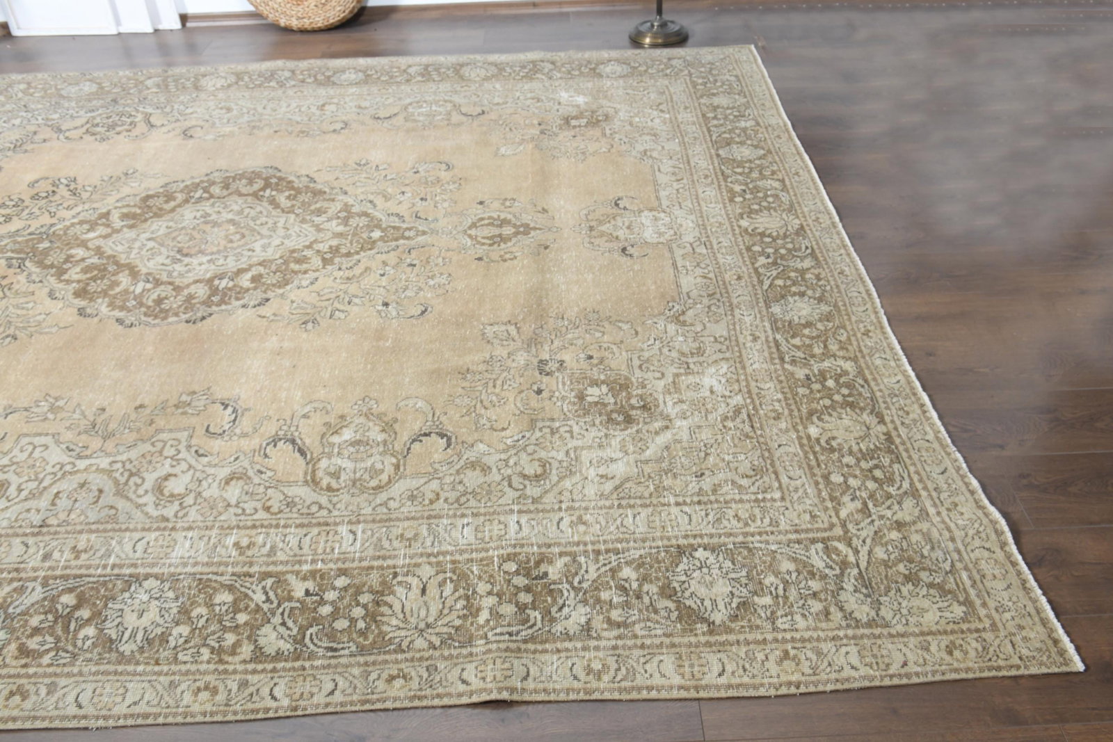 9'4x12'2 ft, ORANGE OVERSIZED RUG, Vintage Wool - 7