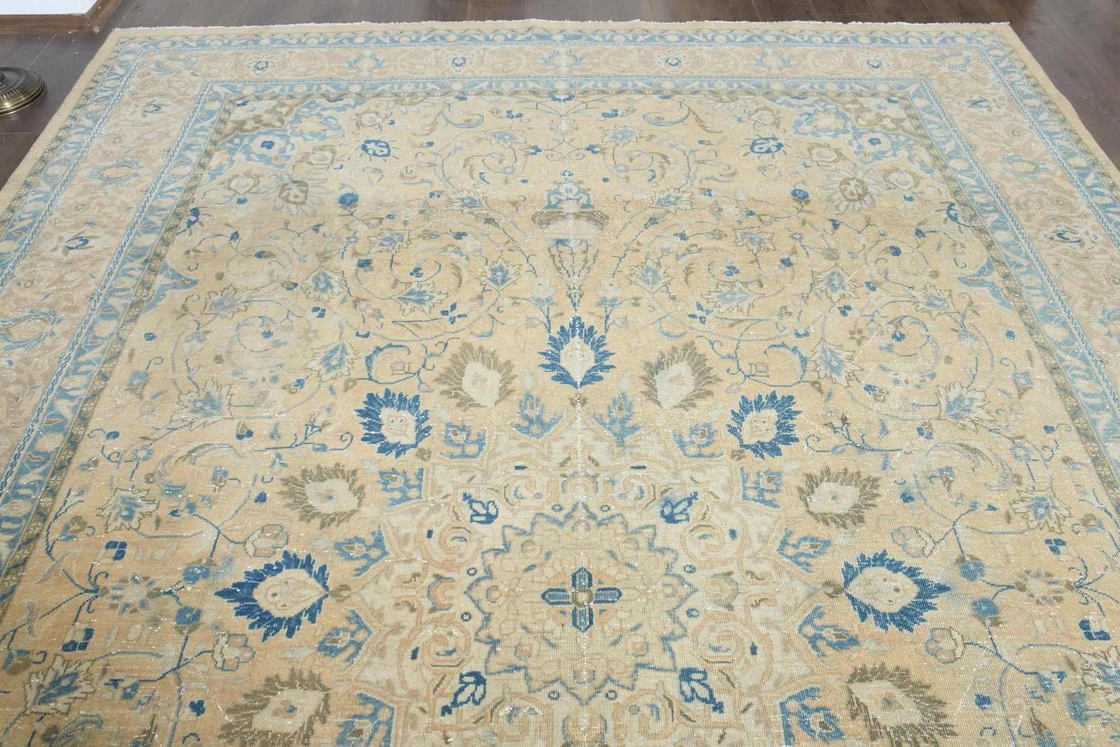 9'3x13'4 ft, ORANGE OVERSIZED RUG, Vintage Wool - 6