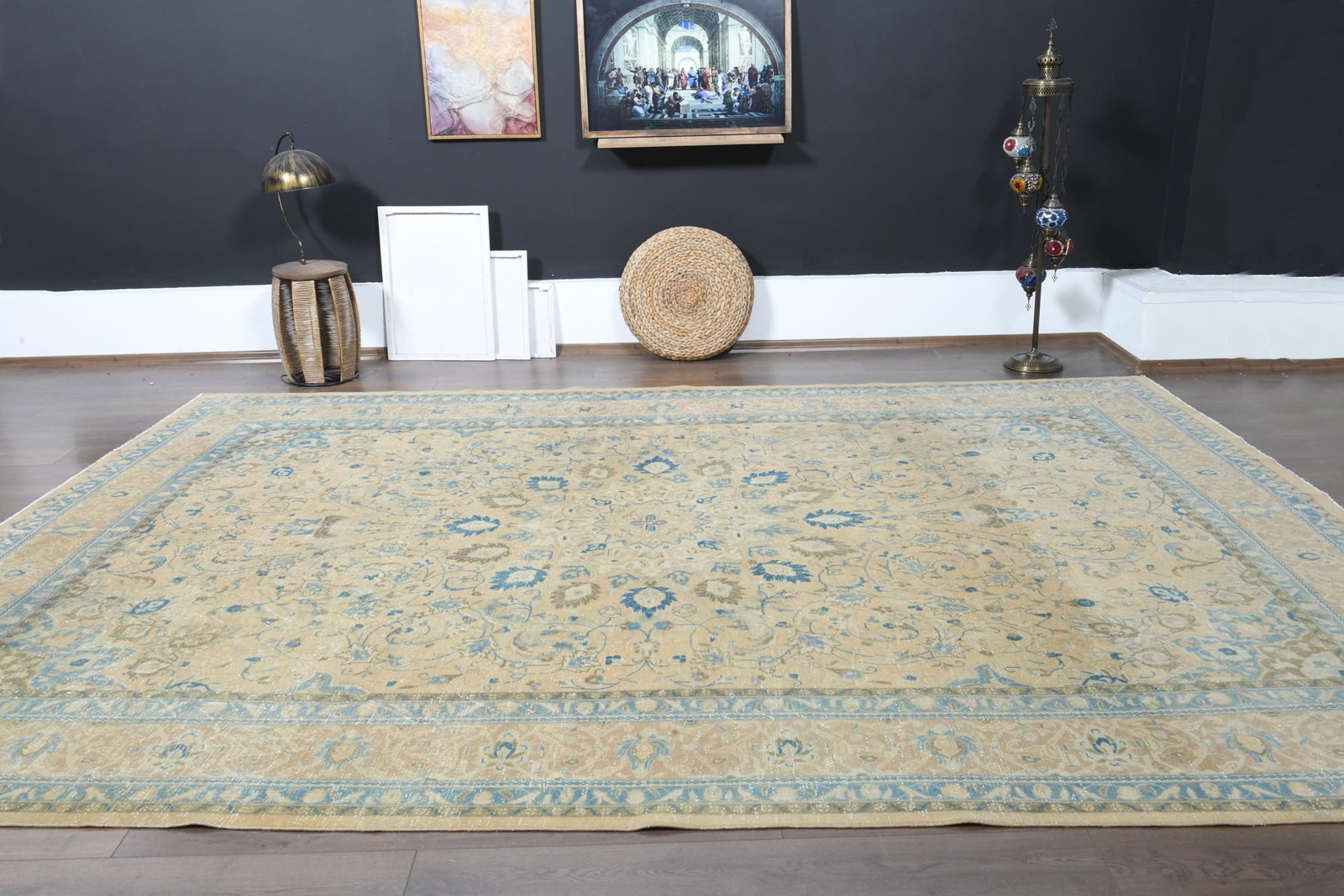 9'3x13'4 ft, ORANGE OVERSIZED RUG, Vintage Wool - 9