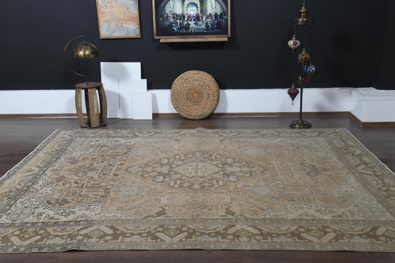 8'2x10'5 ft, OVERSIZED ORANGE BROWN, Minimalist Decor, Area Rug - 9