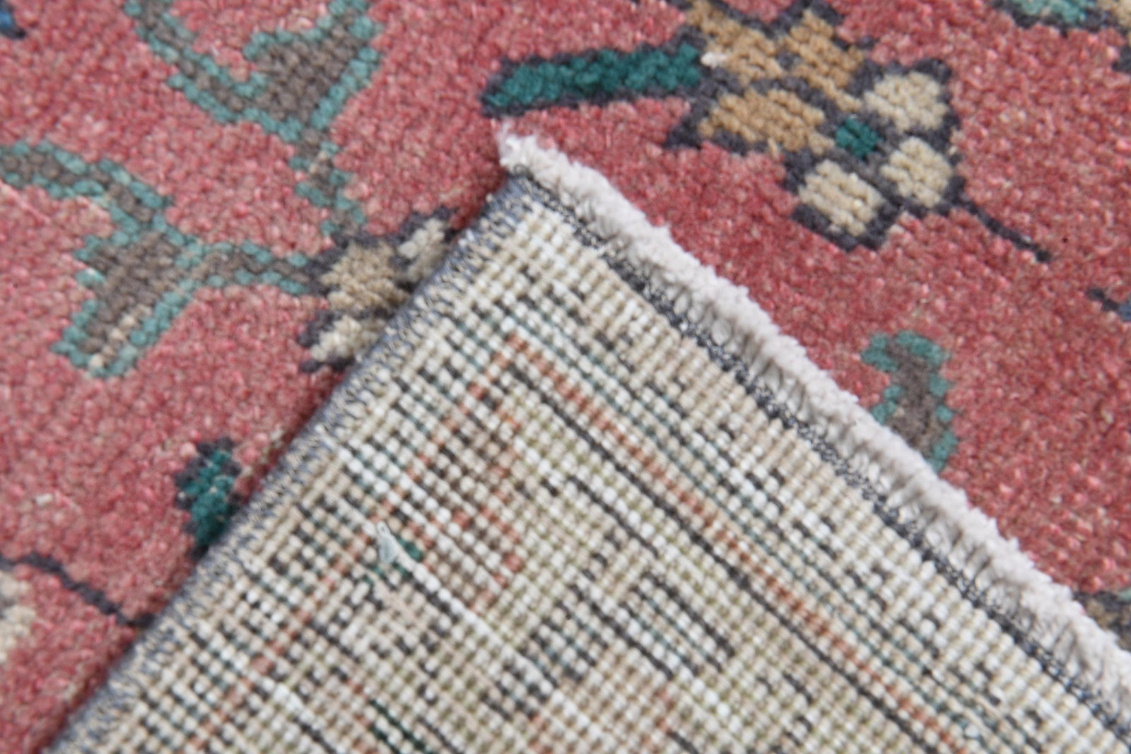9'3x12'4 ft, PINK OVERSIZED RUG, Vintage Wool - 4