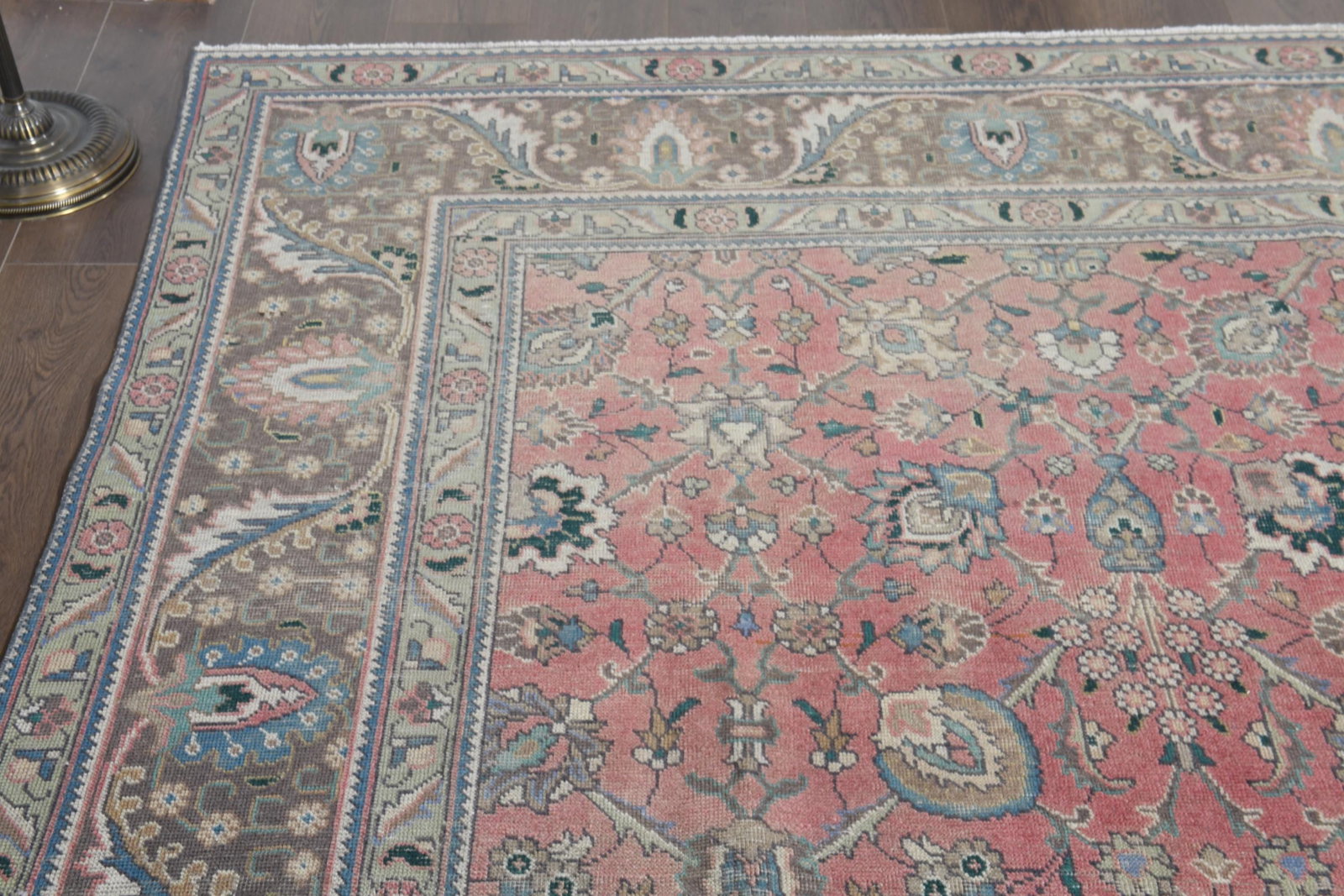 9'3x12'4 ft, PINK OVERSIZED RUG, Vintage Wool - 5