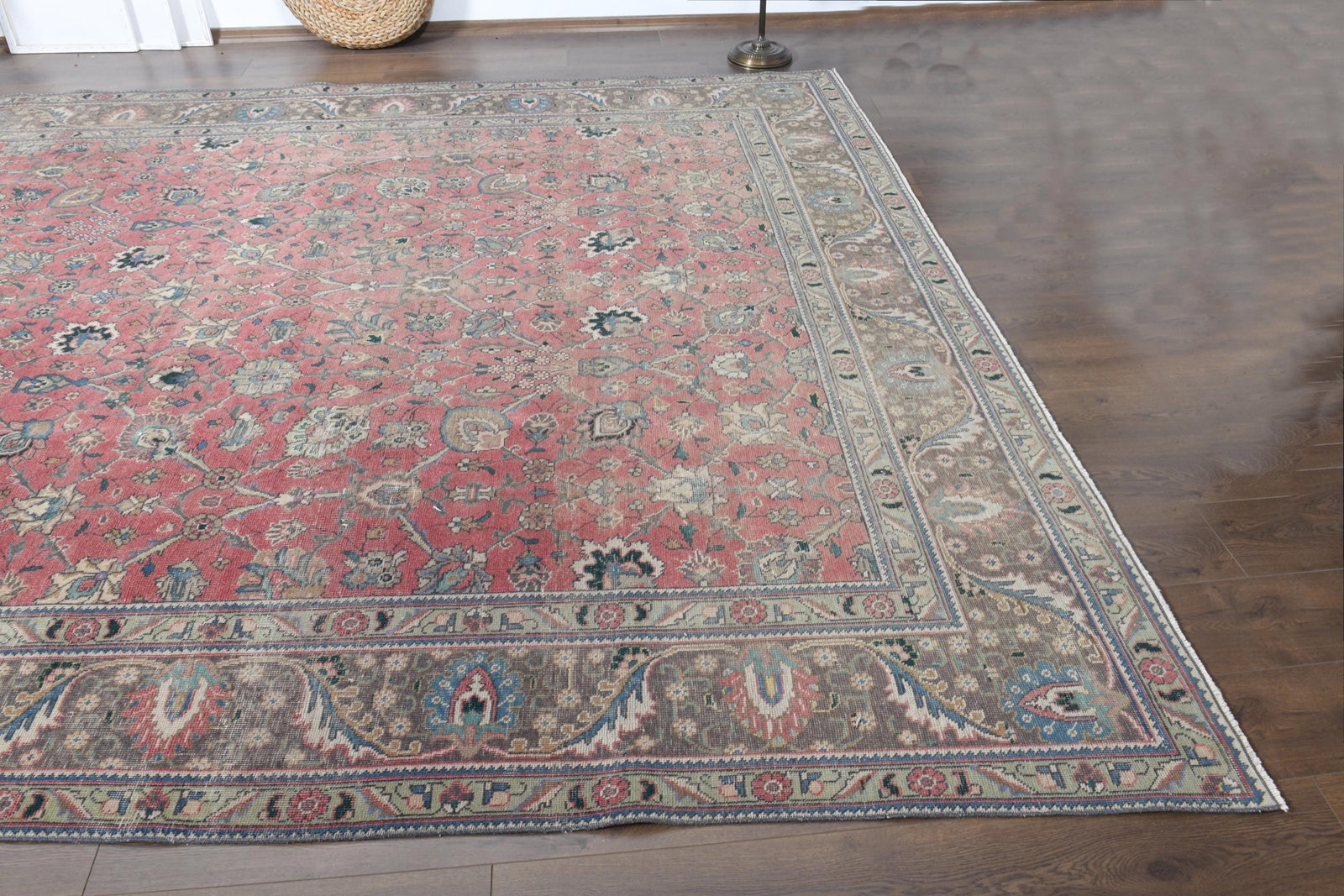 9'3x12'4 ft, PINK OVERSIZED RUG, Vintage Wool - 7