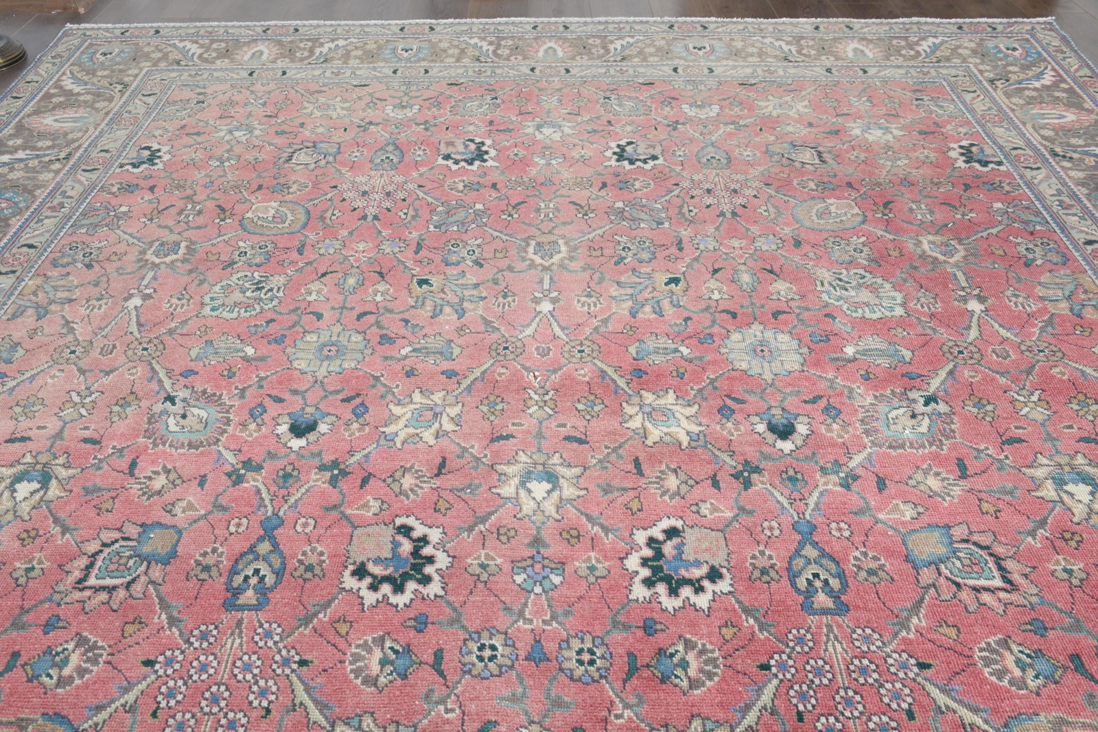 9'3x12'4 ft, PINK OVERSIZED RUG, Vintage Wool - 8