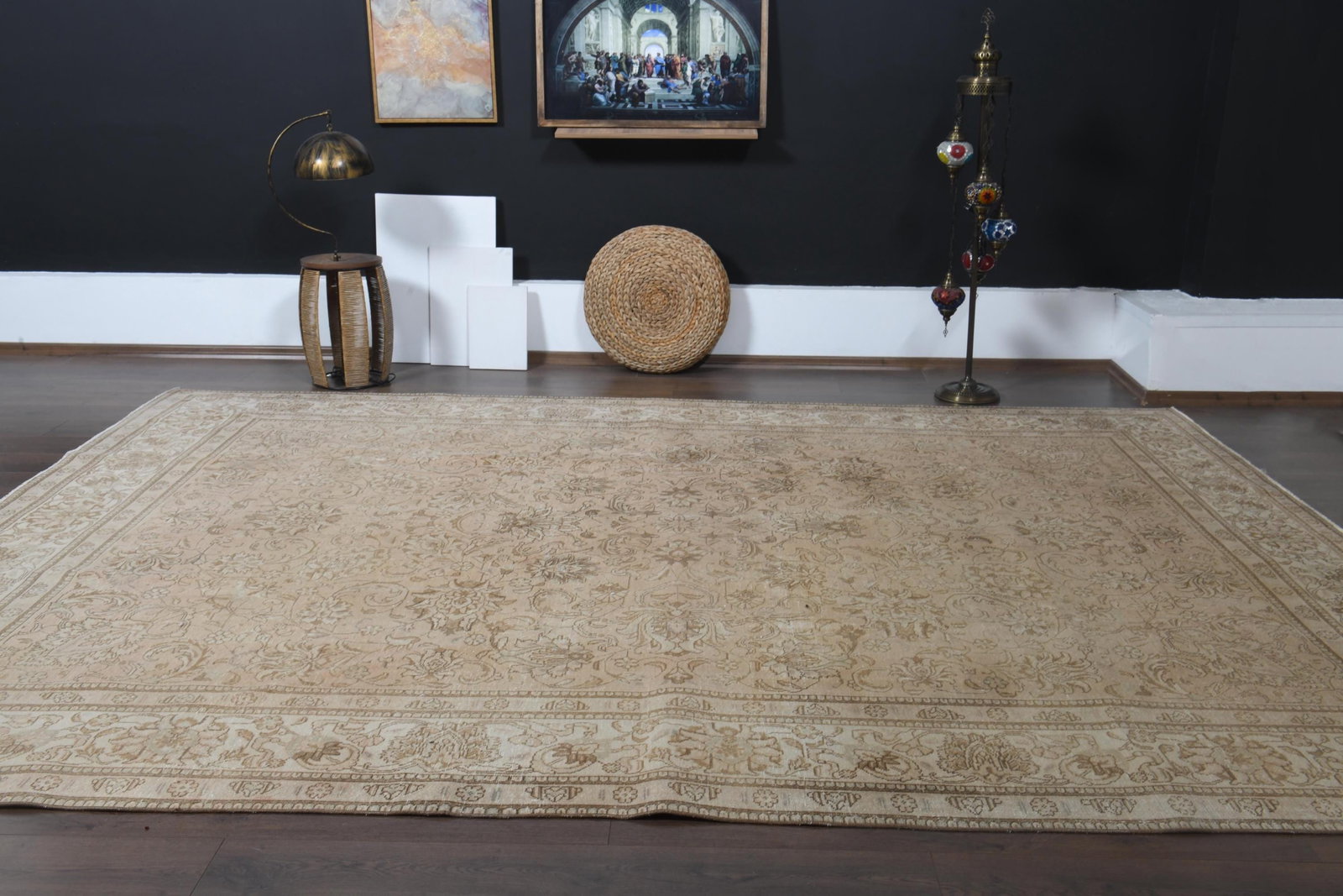 9'3x12'6 ft, OVERSIZED PERSIAN RUG, Orange - 9