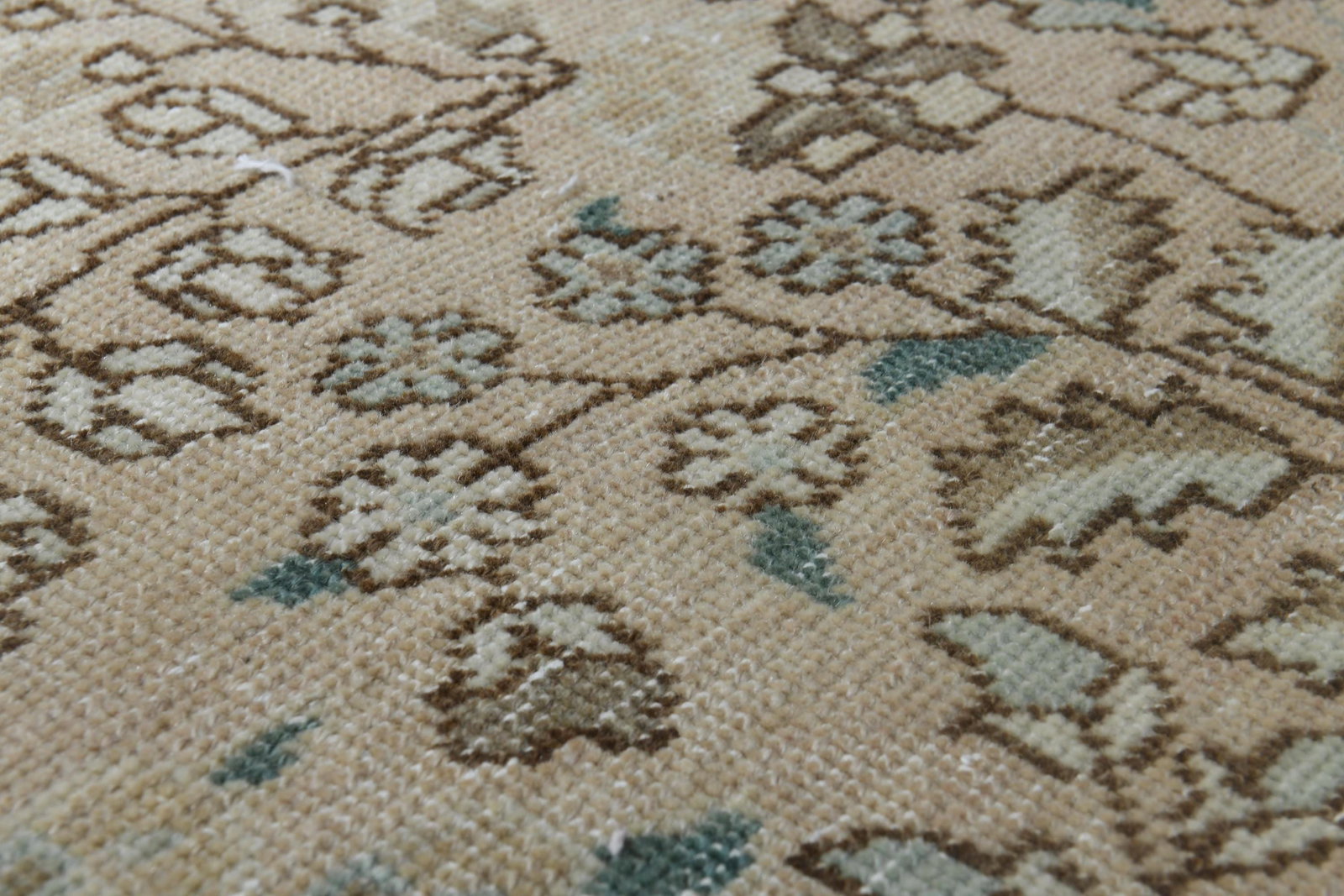 9'7x12'4 ft, BEIGE OVERSIZED RUG, Vintage Wool - 7