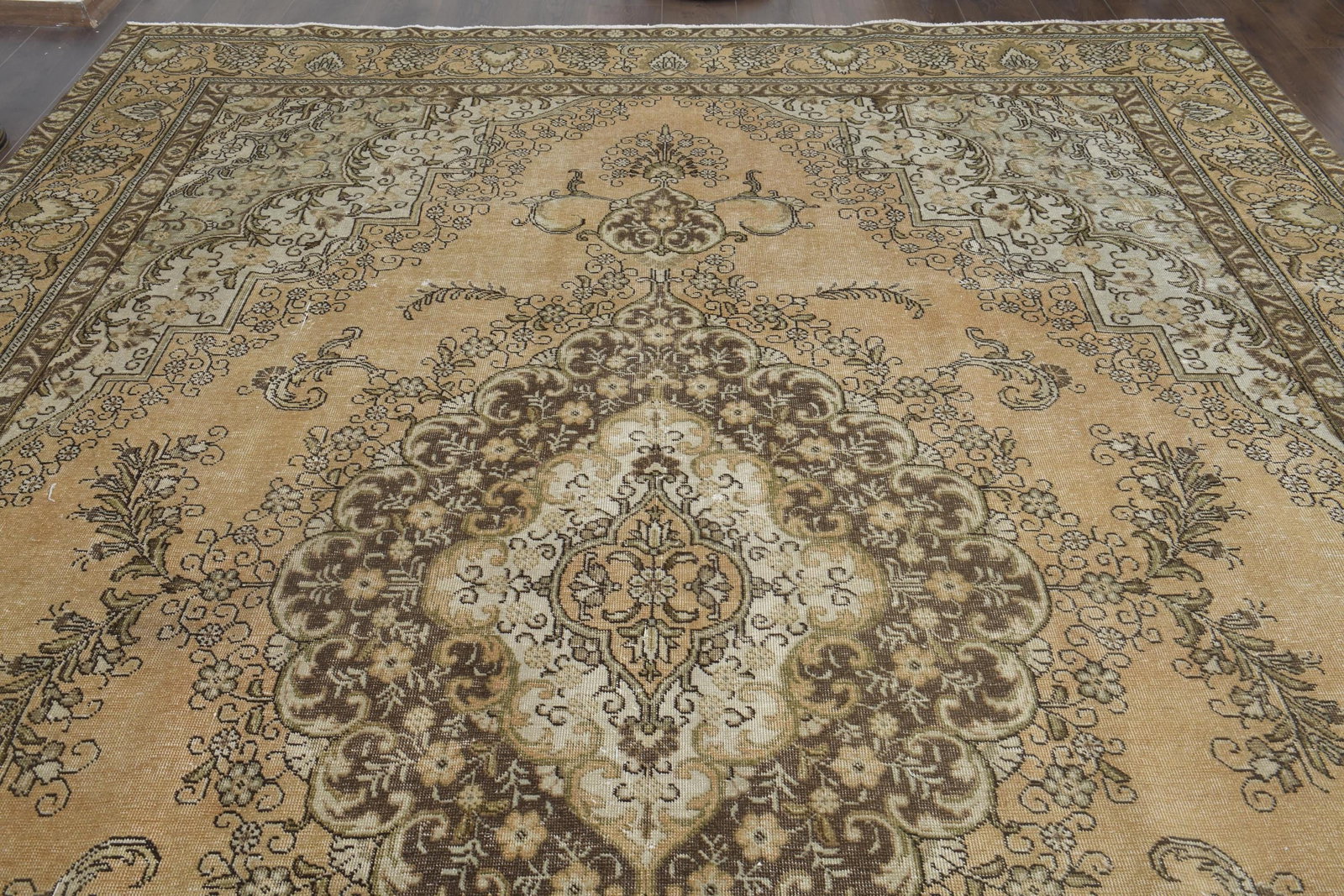9'1x12'7 ft, ORANGE MINIMALIST RUG, Oversized Persian - 3