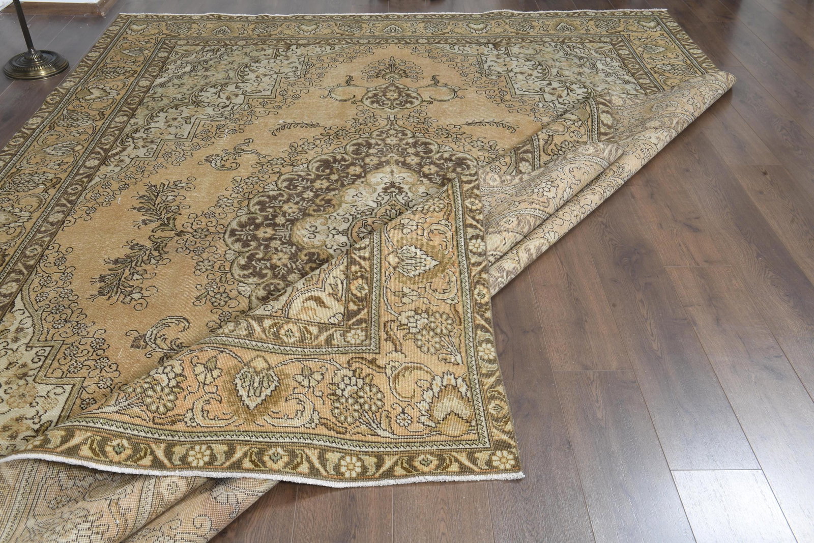 9'1x12'7 ft, ORANGE MINIMALIST RUG, Oversized Persian - 5