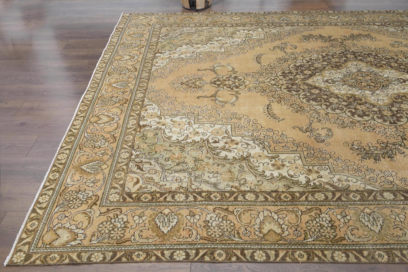 9'1x12'7 ft, ORANGE MINIMALIST RUG, Oversized Persian - 6
