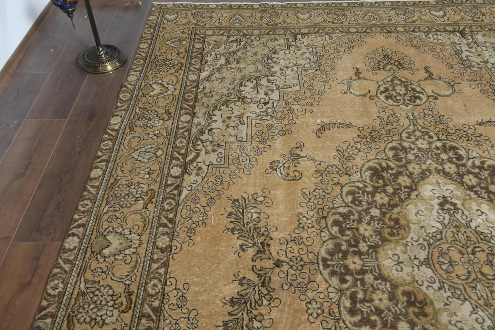 9'1x12'7 ft, ORANGE MINIMALIST RUG, Oversized Persian - 8