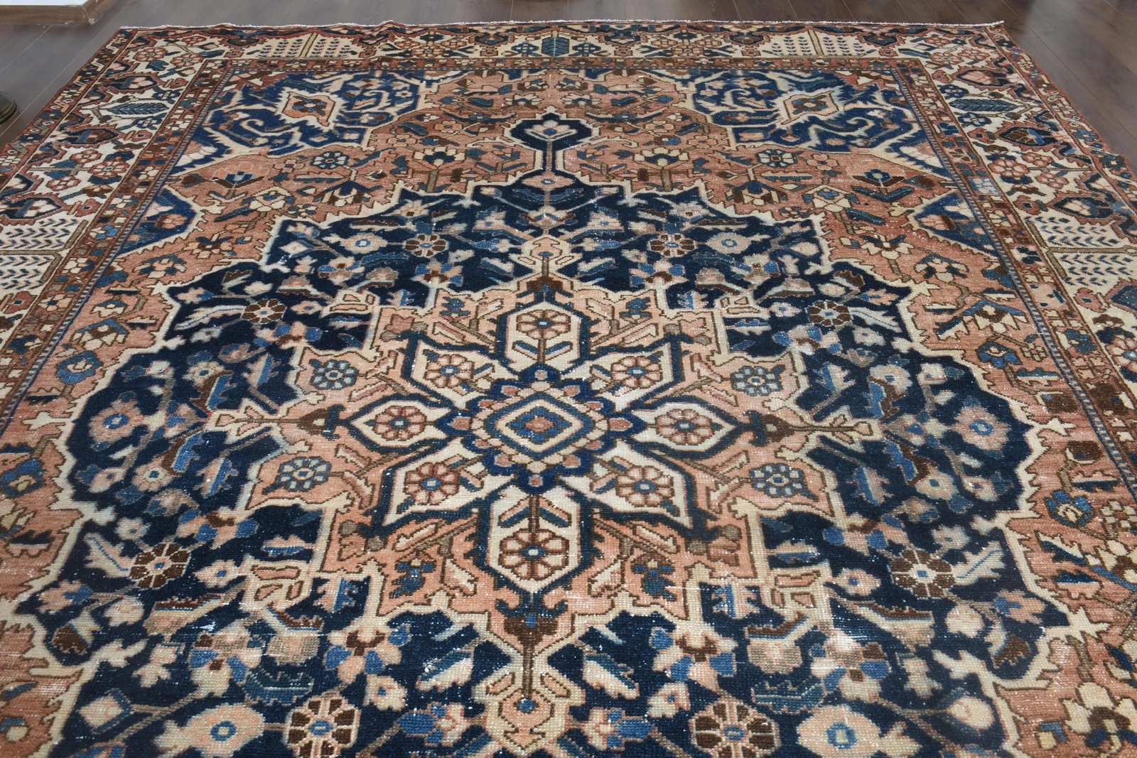 9'5x11'9 ft, OVERSIZED PERSIAN RUG, Brown Blue - 8