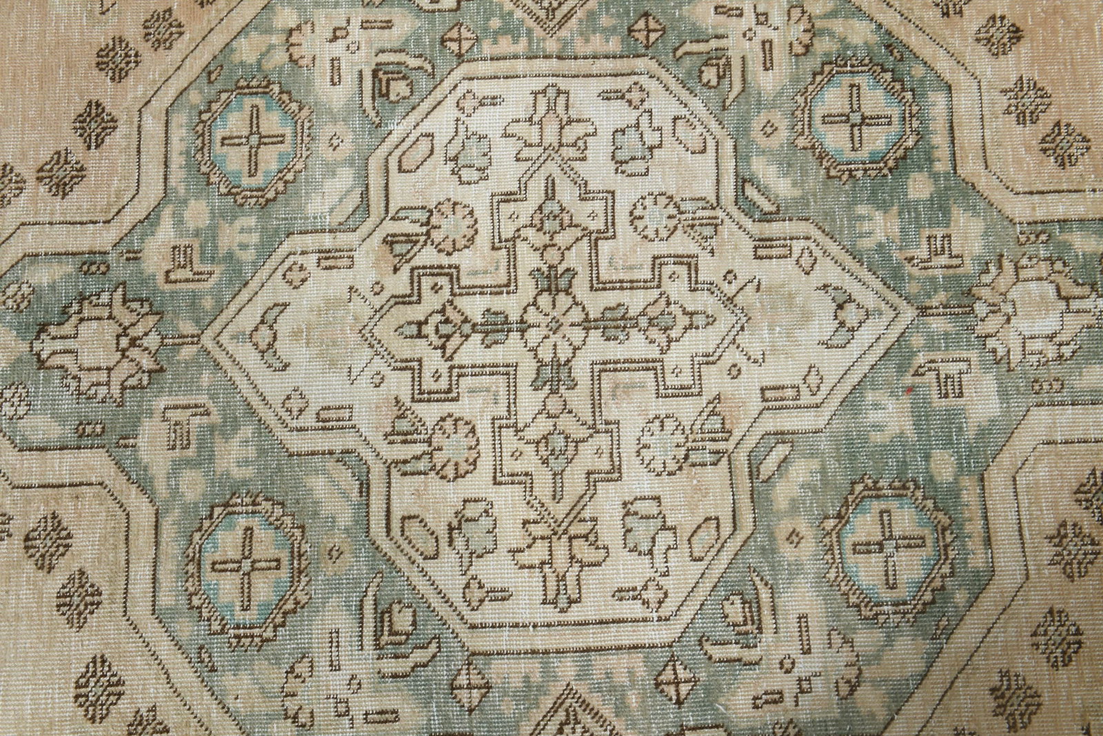 9'7x12'7 ft, PERSIAN OVERSIZED RUG, Orange Green - 4