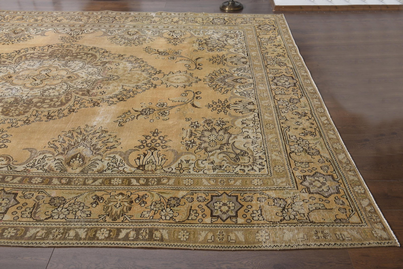 9'5x12'7 ft, ORANGE PERSIAN RUG, Vintage Handmade - 4