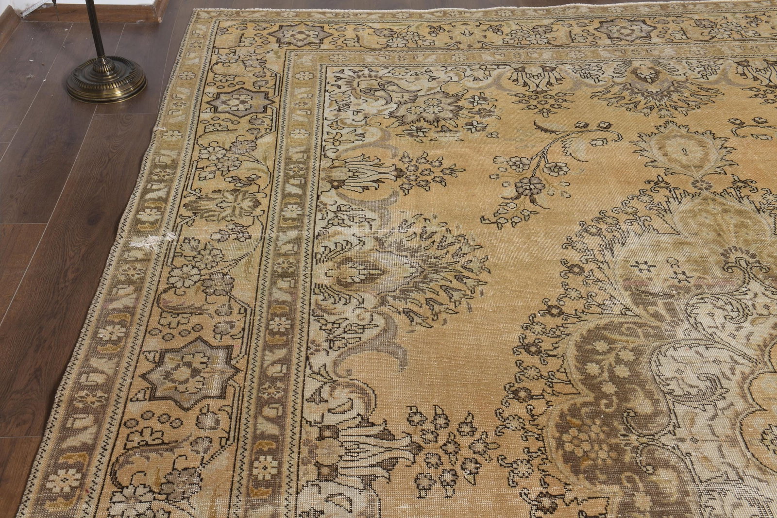 9'5x12'7 ft, ORANGE PERSIAN RUG, Vintage Handmade - 7