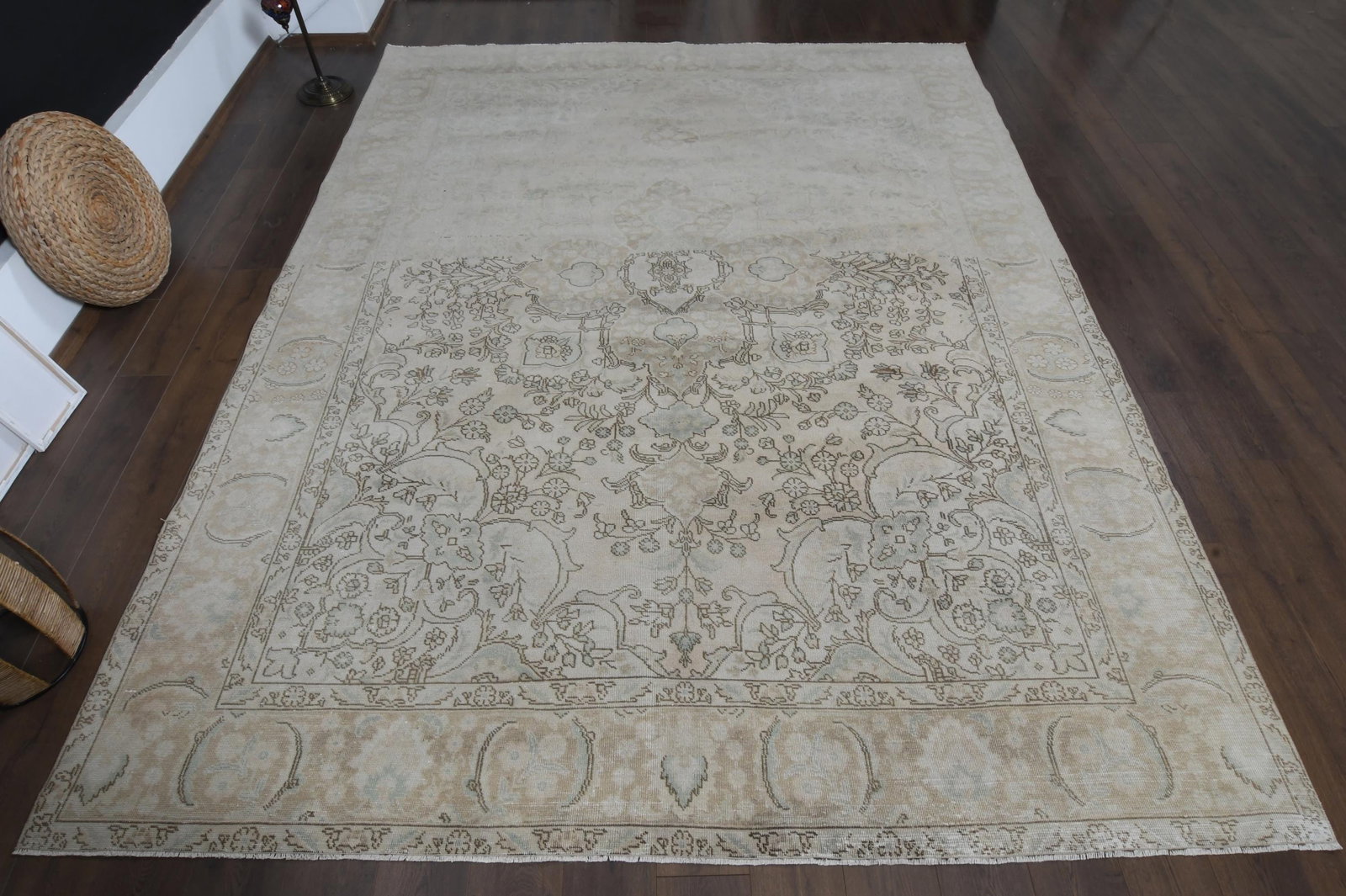 9'4x12'1 ft, VINTAGE PERSIAN RUG: Title: 9'4x12'1 ft, VINTAGE PERSIAN RUG Description: This Turkish one-of-a-kind Anatolian Vintage Rug is hand-knotted and handwoven by the most skilled artisans who use pure wool, in muted, natural to