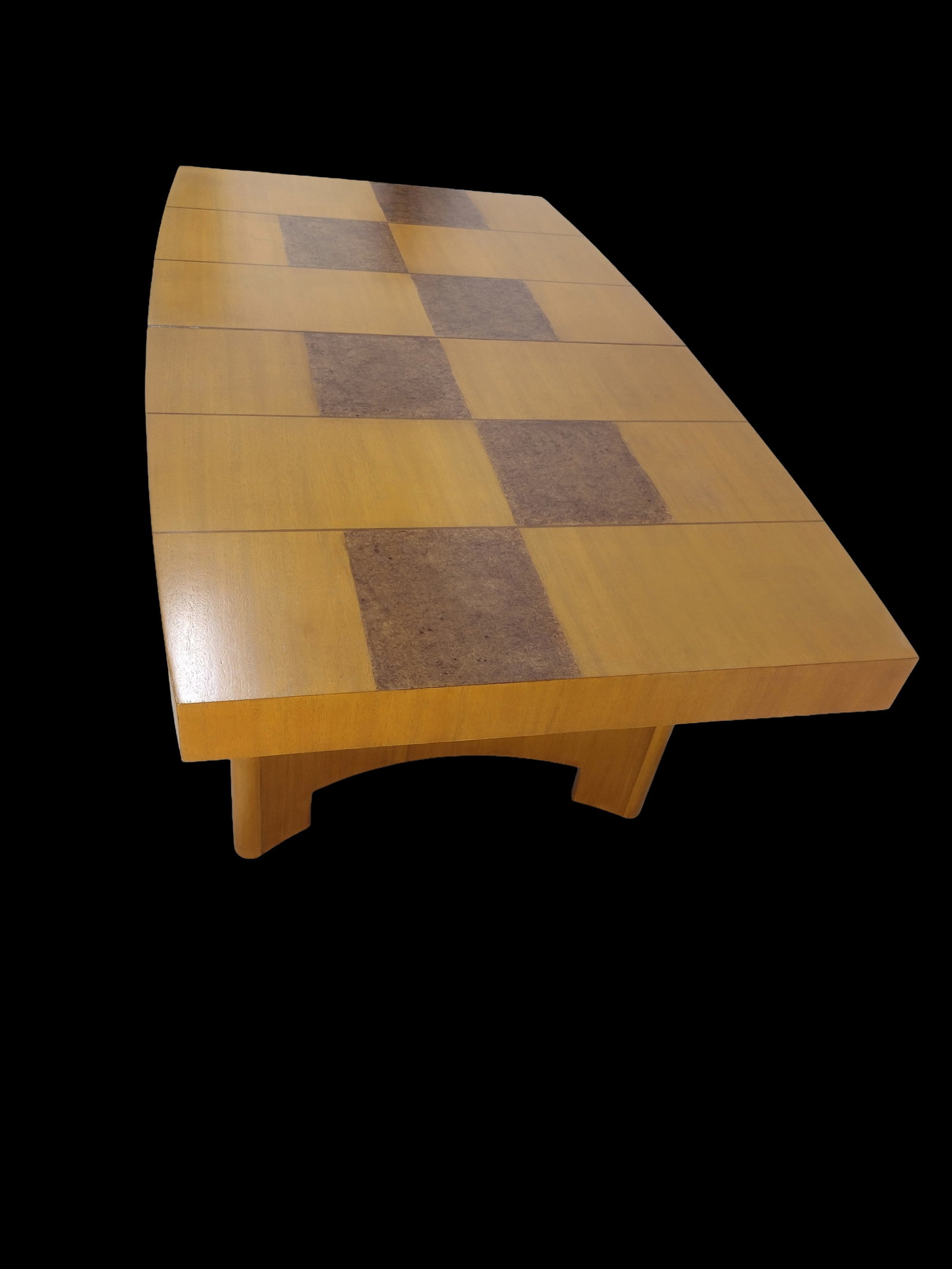 Sculptural Mid-Century Blonde Mahogany Dining Table by Herman Miller With Burlwood Patchwork Top & L - 13