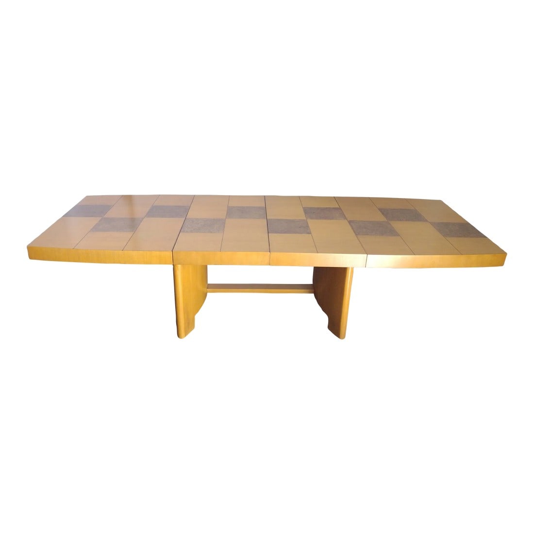 Sculptural Mid-Century Blonde Mahogany Dining Table by Herman Miller With Burlwood Patchwork Top & L (1 of 18)