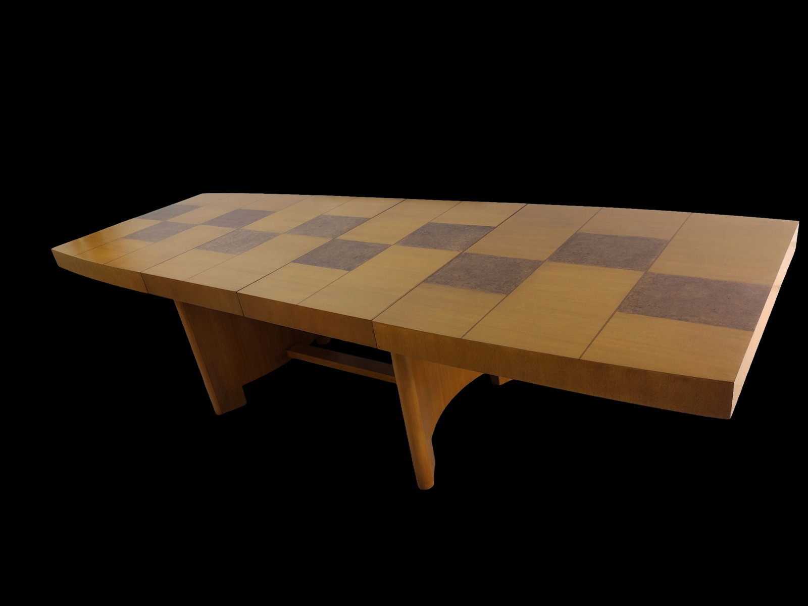 Sculptural Mid-Century Blonde Mahogany Dining Table by Herman Miller With Burlwood Patchwork Top & L - 3