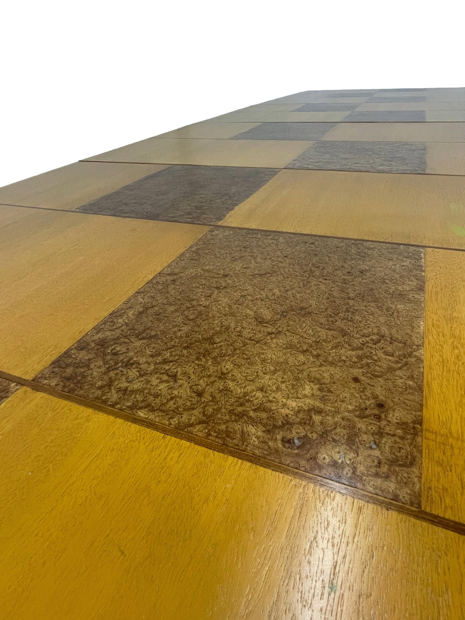Sculptural Mid-Century Blonde Mahogany Dining Table by Herman Miller With Burlwood Patchwork Top & L - 4