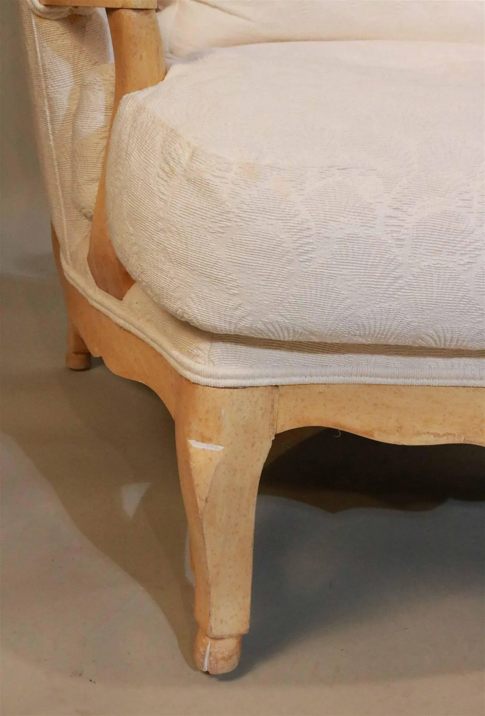 Pair of Late 20th Century Pickled Oak Bergere Chairs - 4