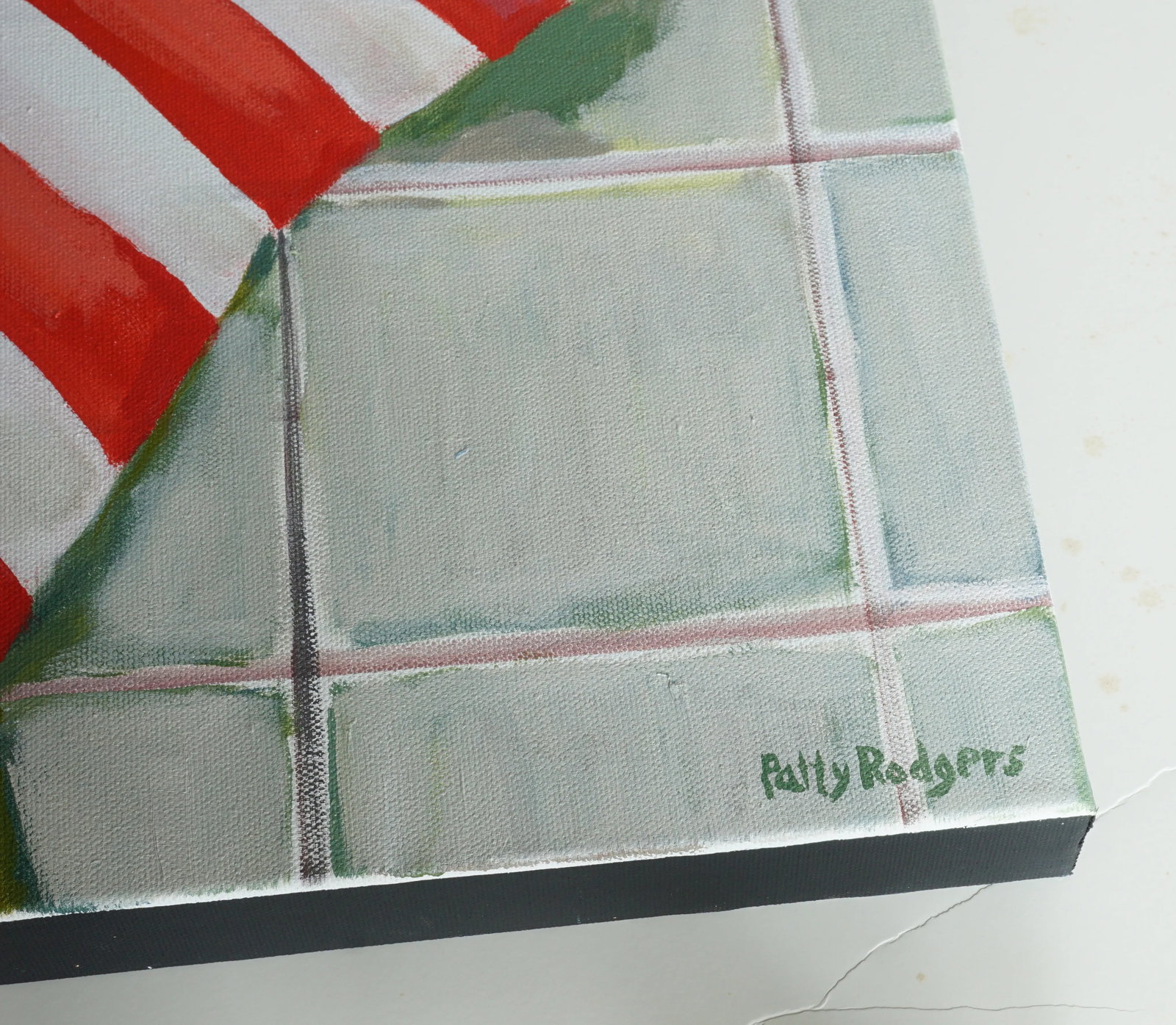 Flags on a Fence Original Acrylic Americana Painting by Patty Rodgers - 6