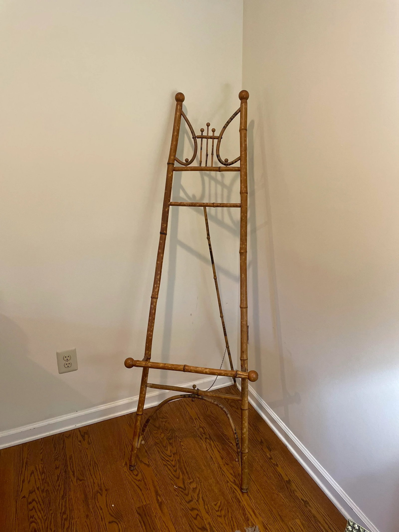 Antique Late 19th Century Scorched Bamboo Easel - 3
