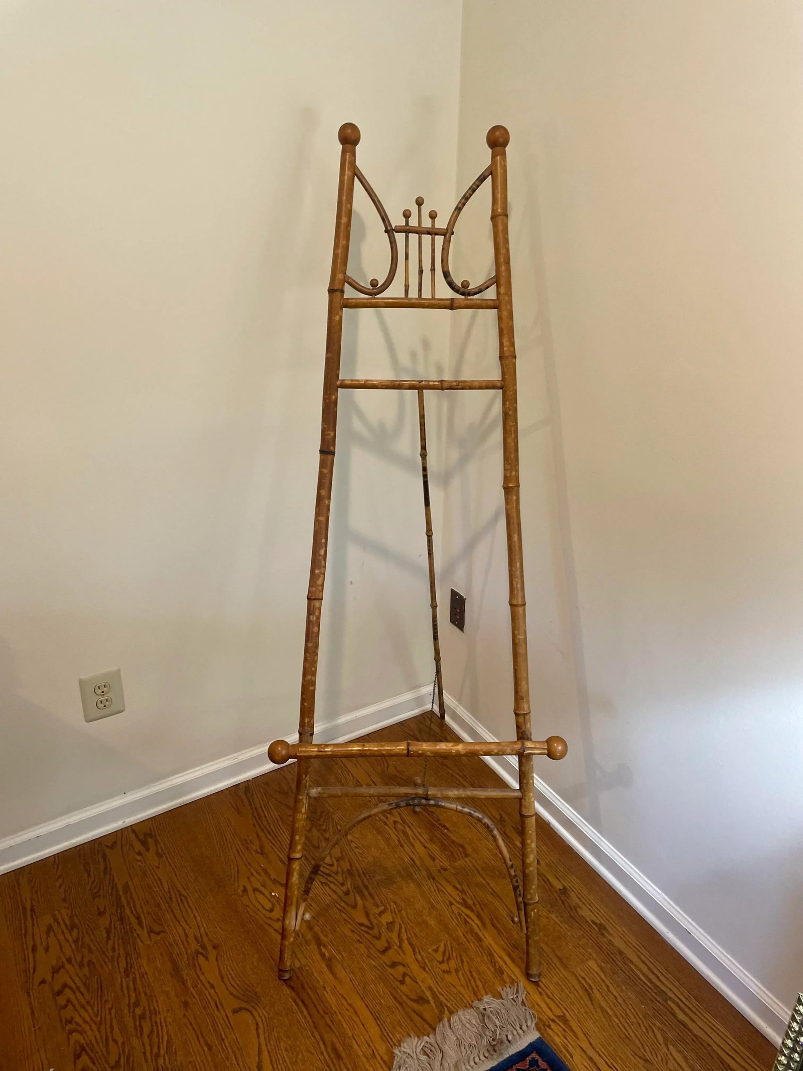 Antique Late 19th Century Scorched Bamboo Easel - 4