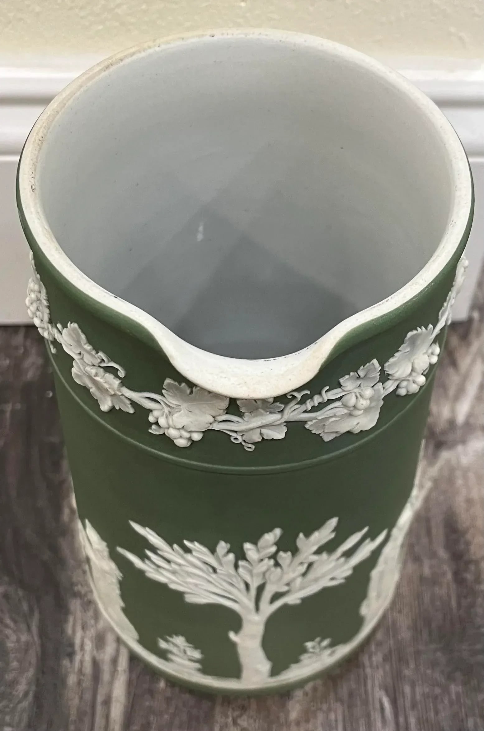 Sage Green Wedgwood Dipped Jasperware Pitcher, Circa 1912 - 4