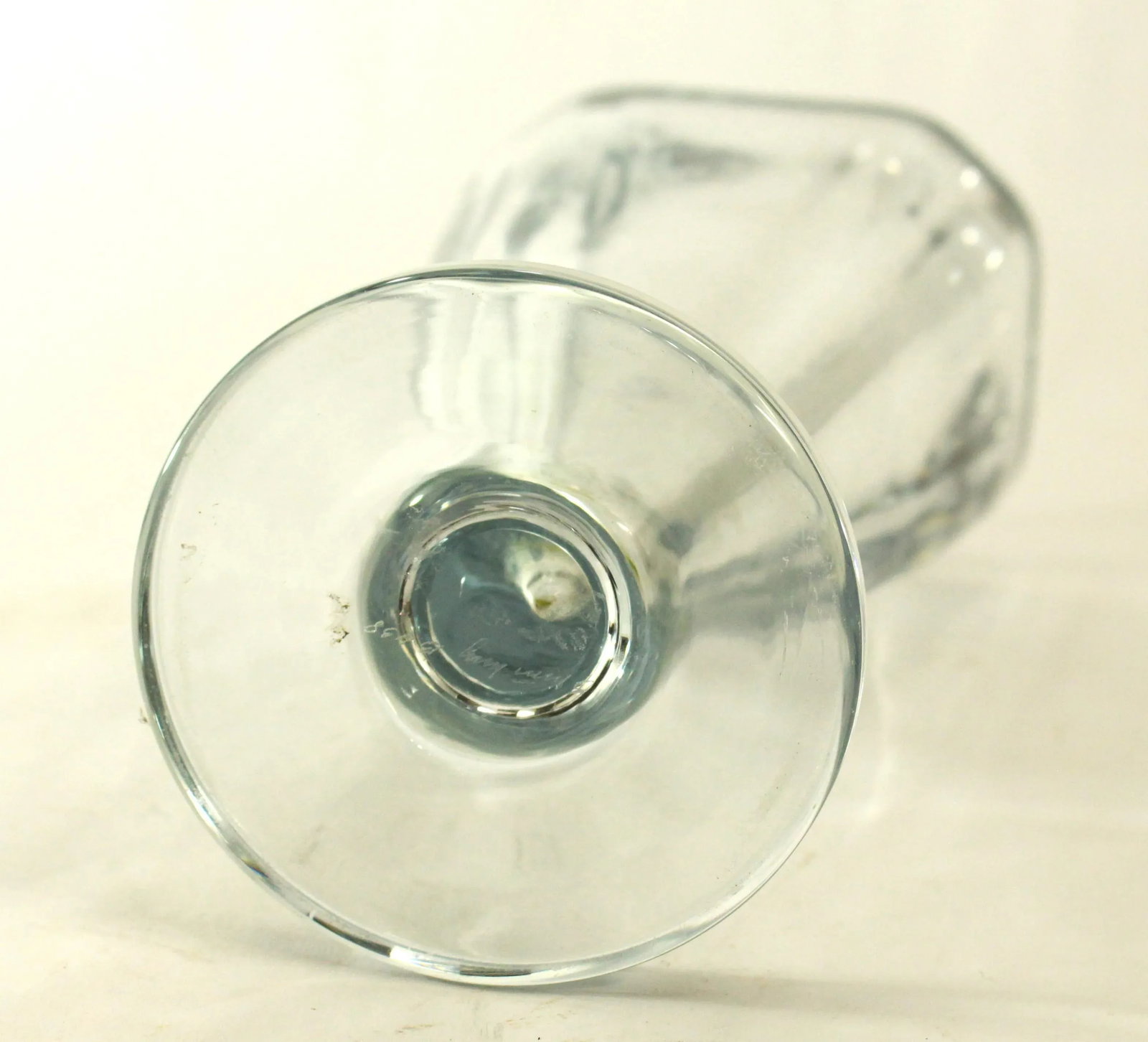 Mid 20th Century Mid Century Stromberg Swedish Art Glass Thick Crystal Vase, Signed B 438 - 10