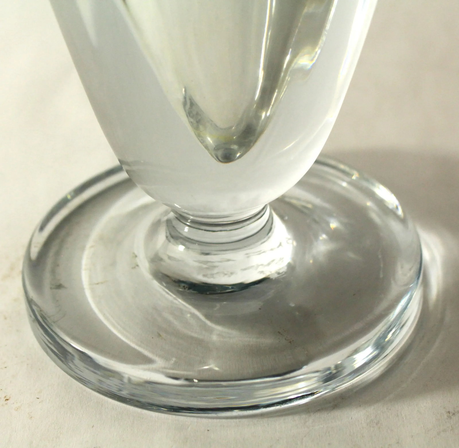 Mid 20th Century Mid Century Stromberg Swedish Art Glass Thick Crystal Vase, Signed B 438 - 6