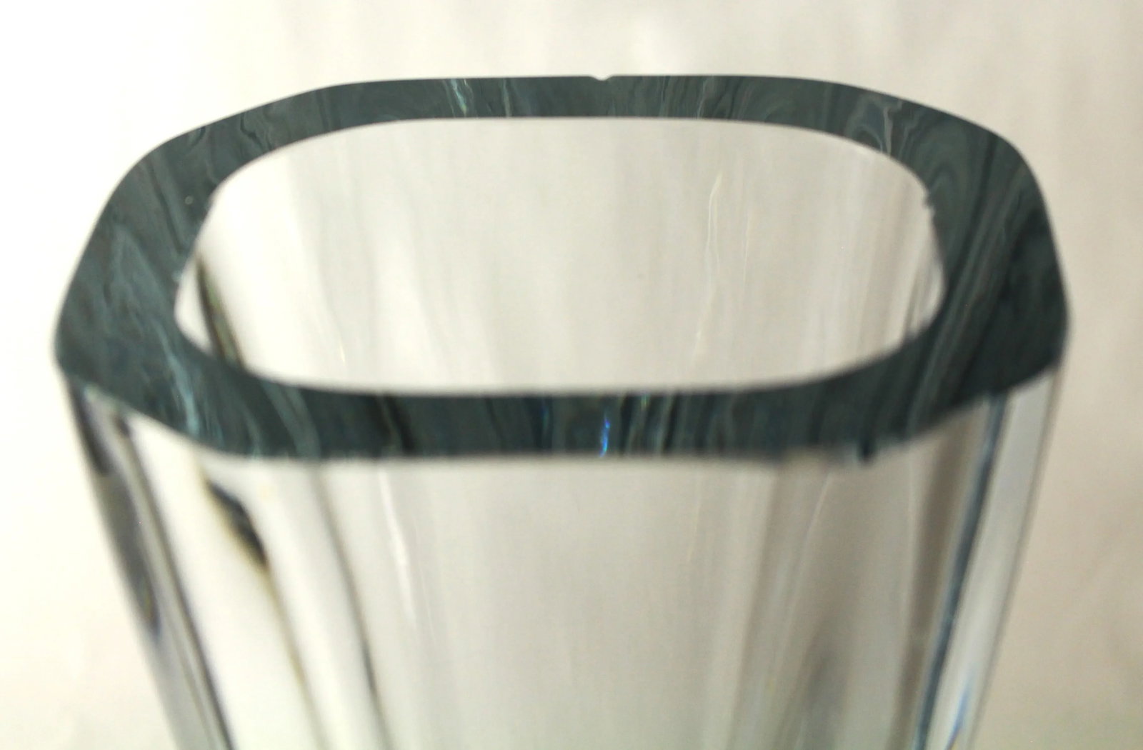 Mid 20th Century Mid Century Stromberg Swedish Art Glass Thick Crystal Vase, Signed B 438 - 7