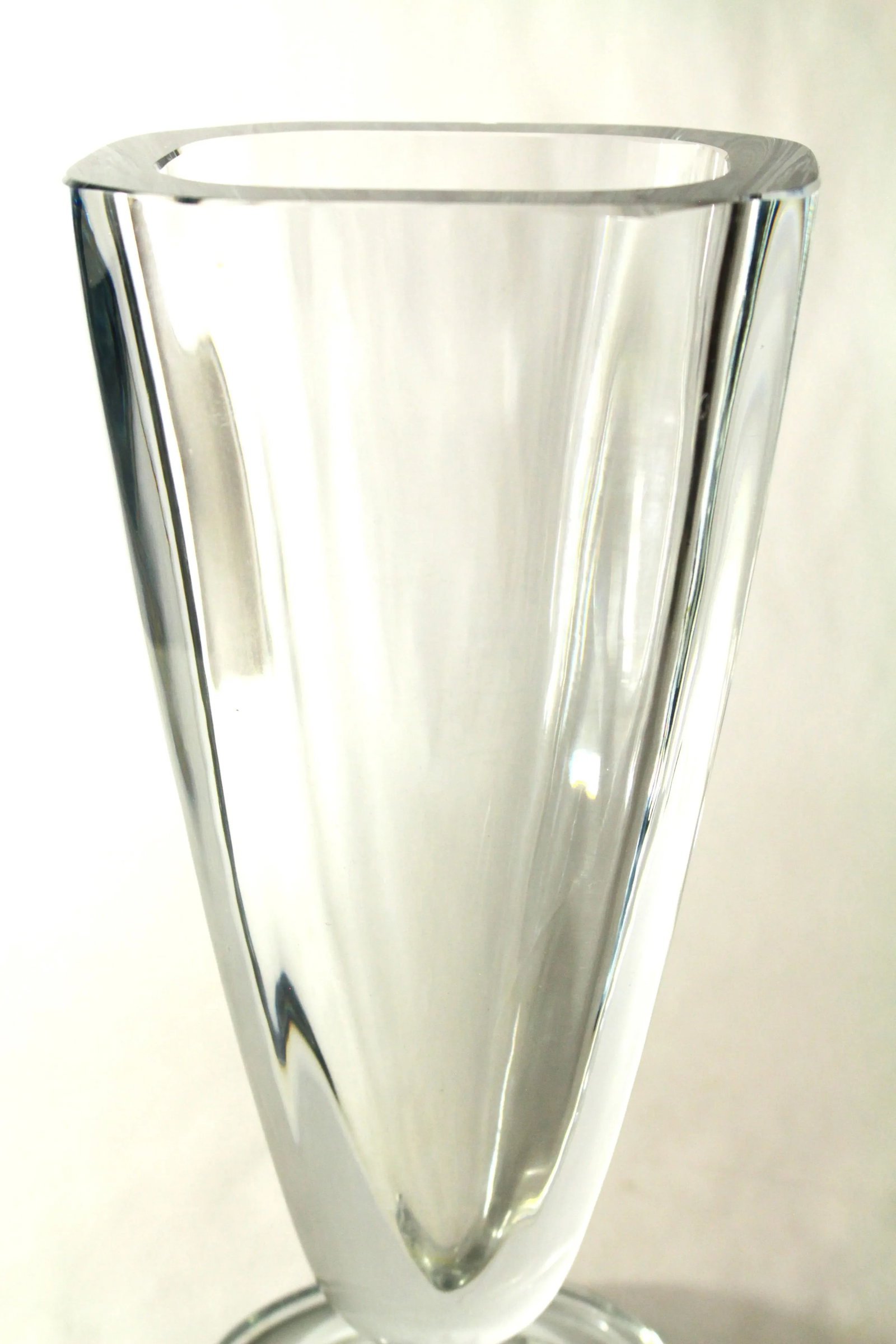Mid 20th Century Mid Century Stromberg Swedish Art Glass Thick Crystal Vase, Signed B 438 - 8