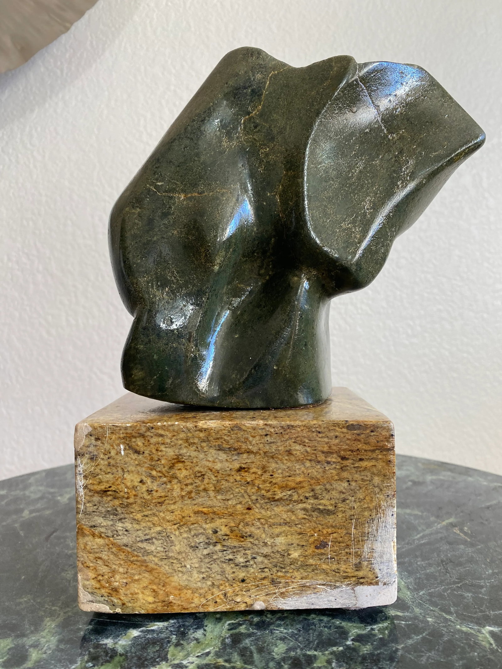 Carved Stone Modernist Abstract Sculpture Signed by Artist - 3