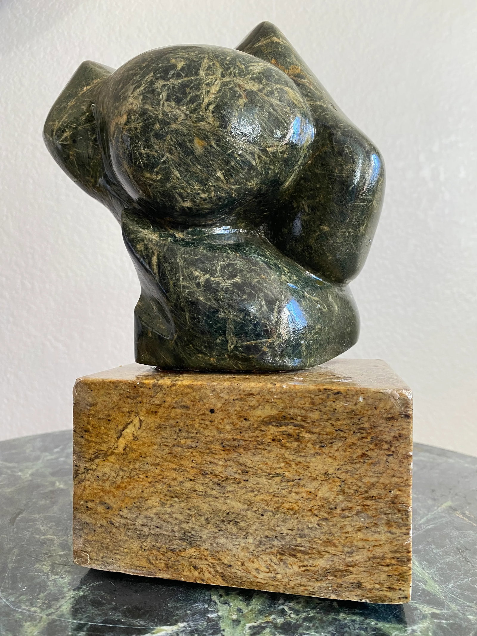 Carved Stone Modernist Abstract Sculpture Signed by Artist - 5