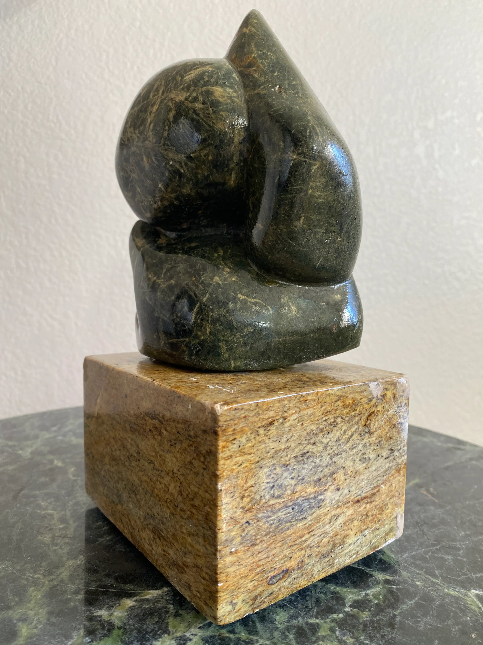 Carved Stone Modernist Abstract Sculpture Signed by Artist - 7